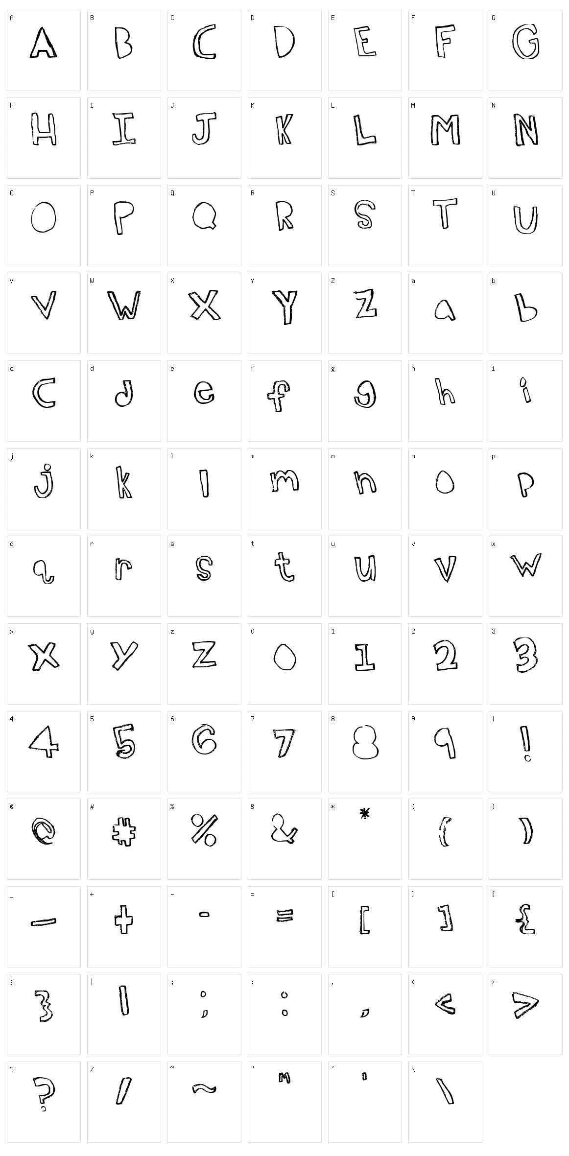 Topsy Turvy Character Set