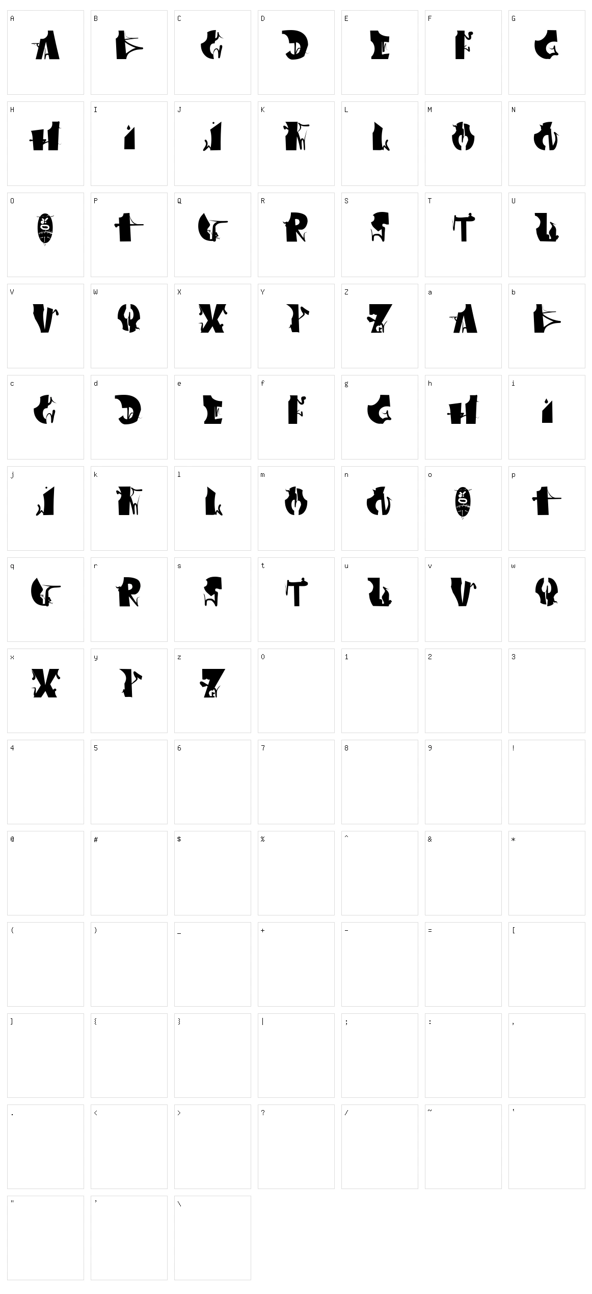 Afronsu Character Set