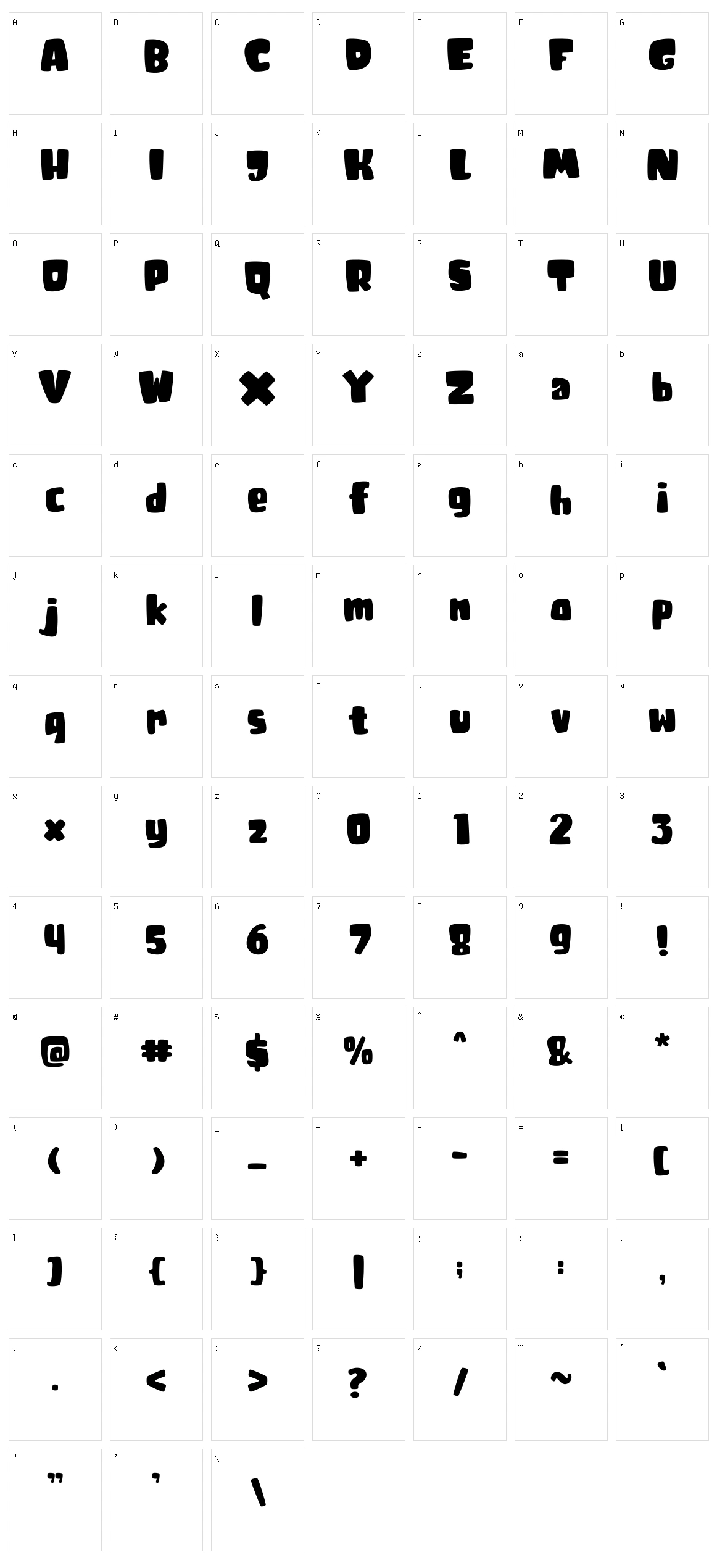 Tricky Jimmy Character Set