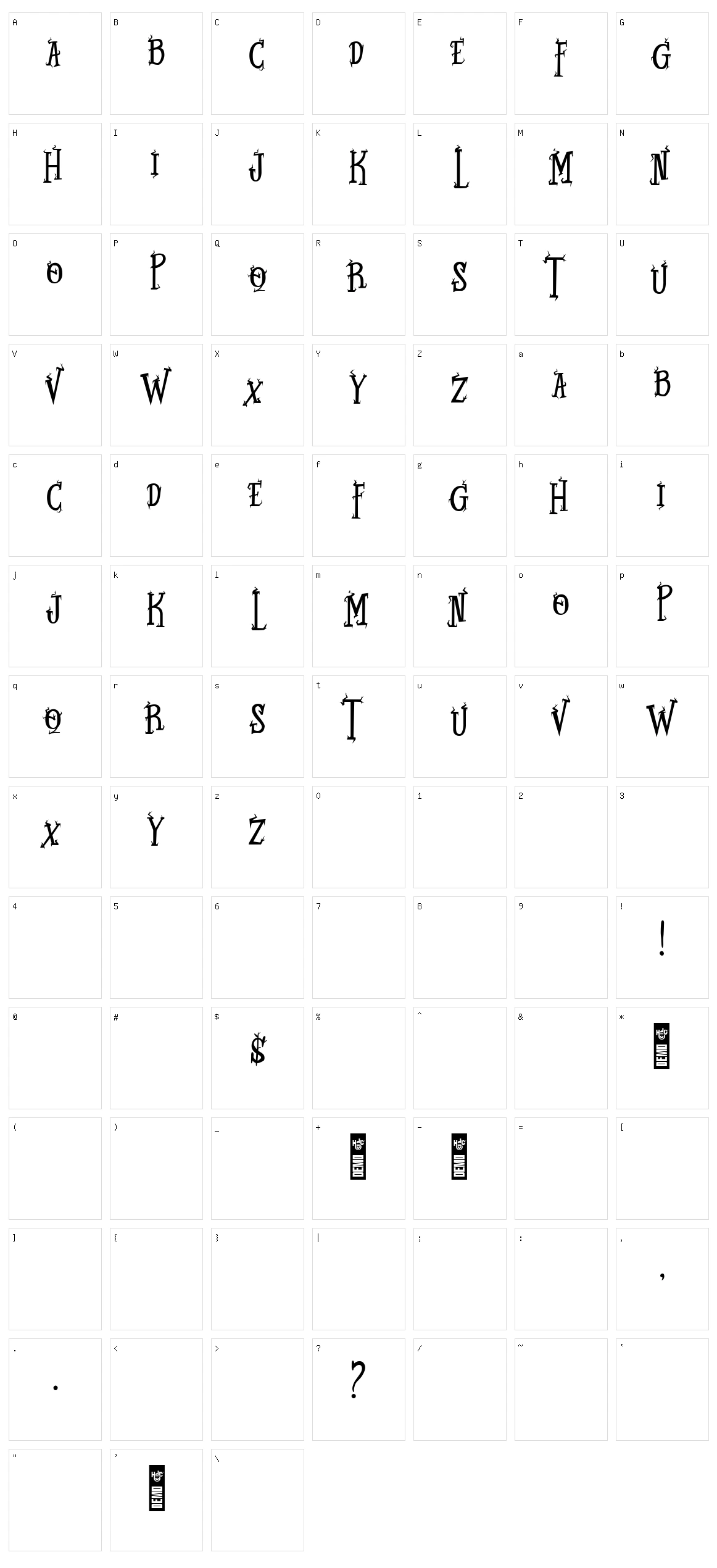 Twig Alleric Character Set