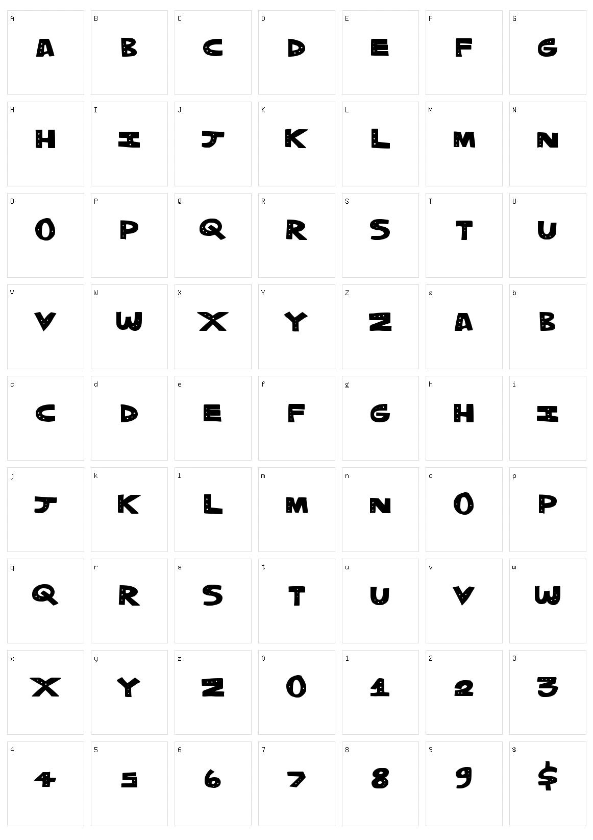 Tripple Dots Character Set