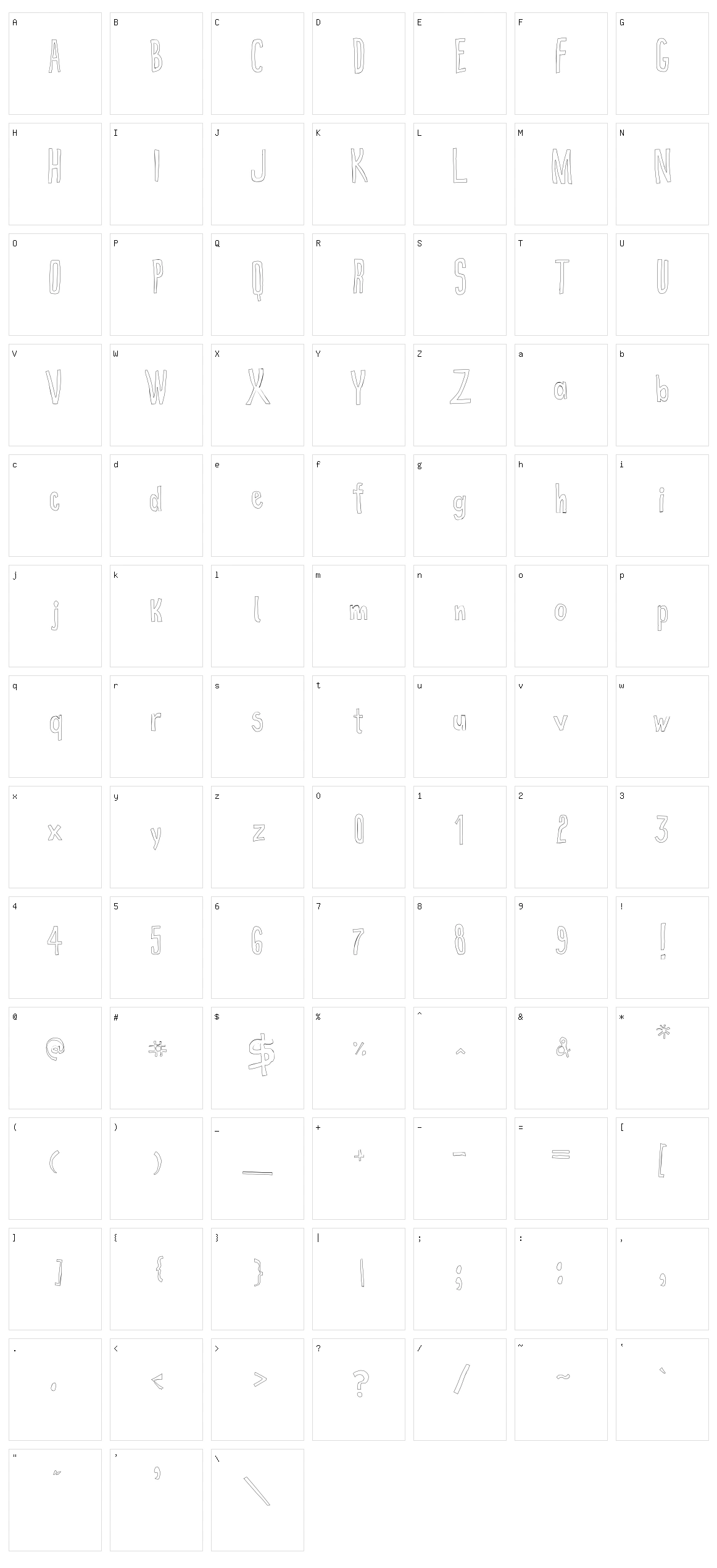 True 2D Character Set