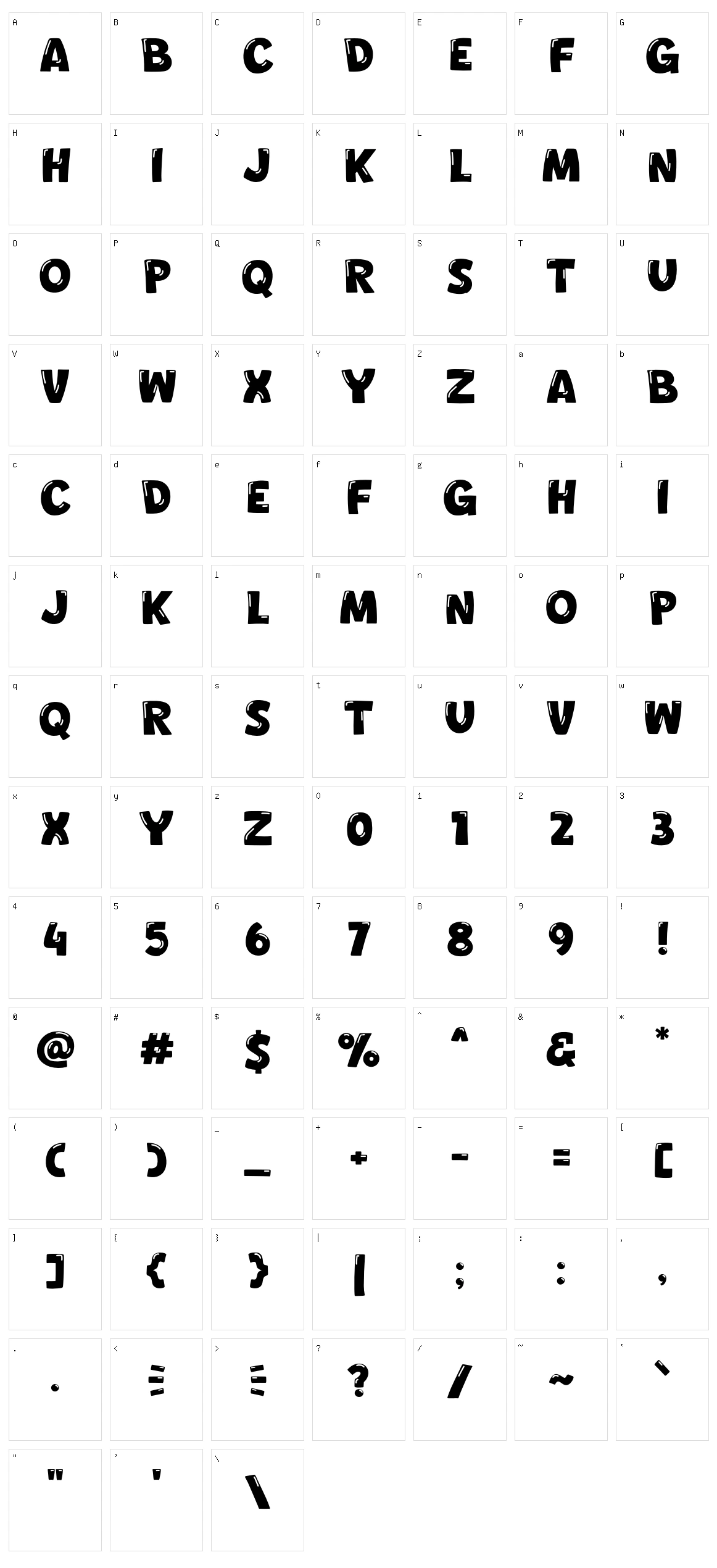 Truecat Character Set