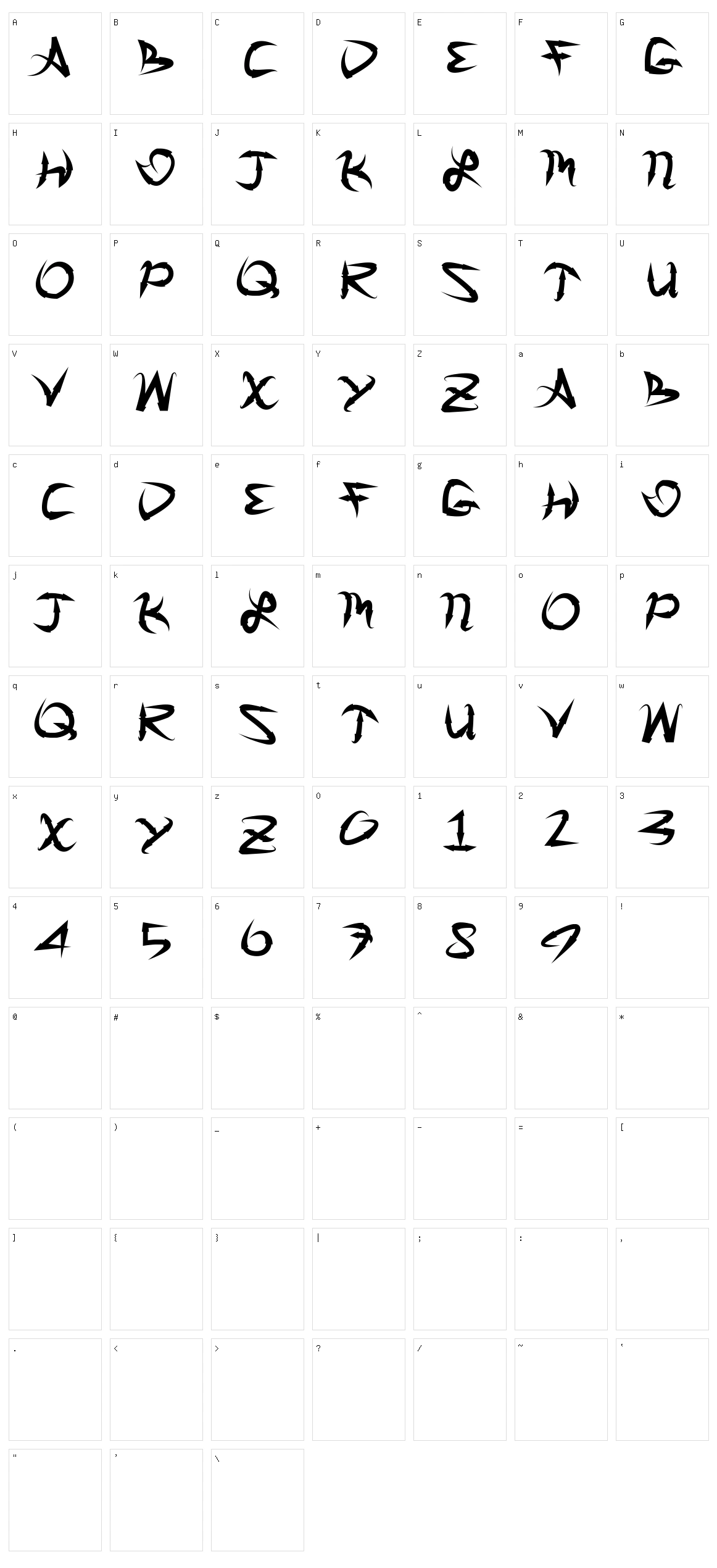 Great Arrows Character Set