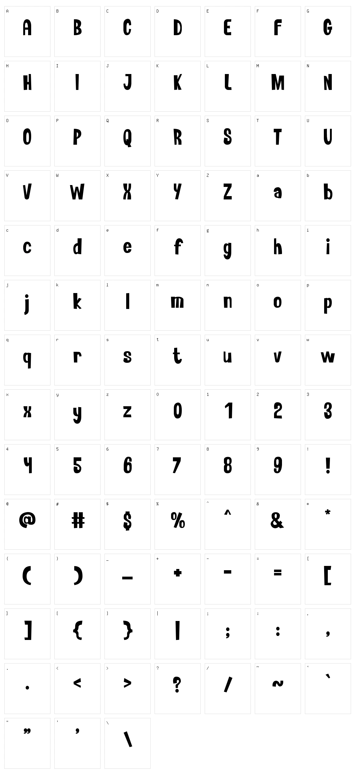 Twin Pine Character Set