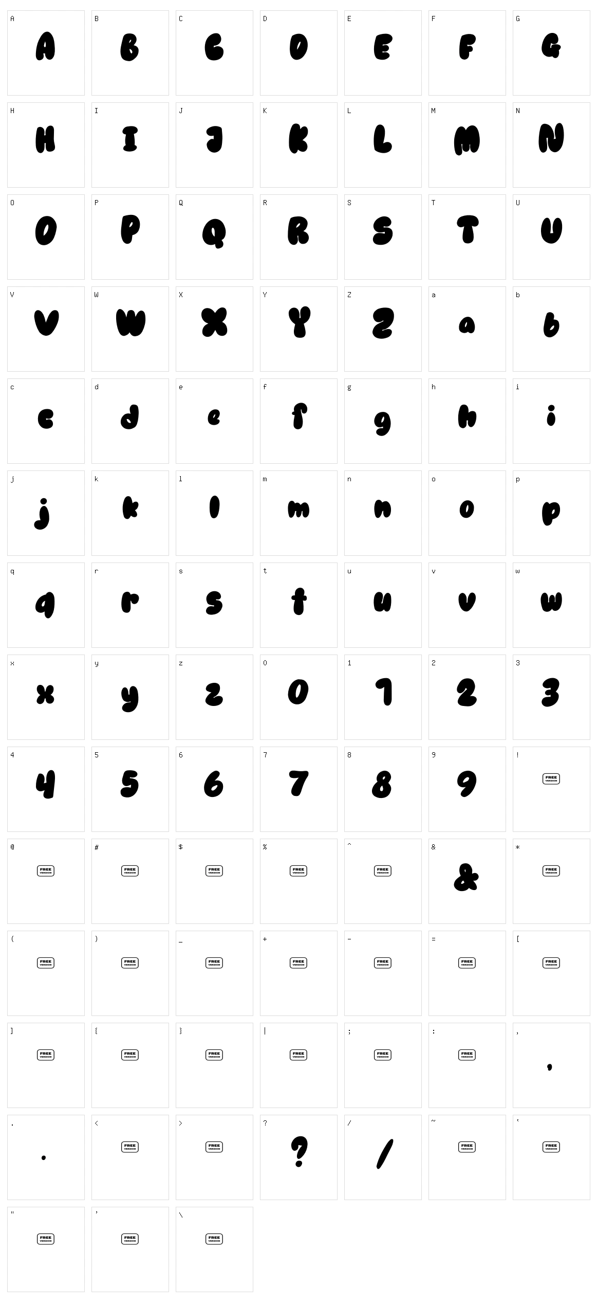 Ubie Character Set