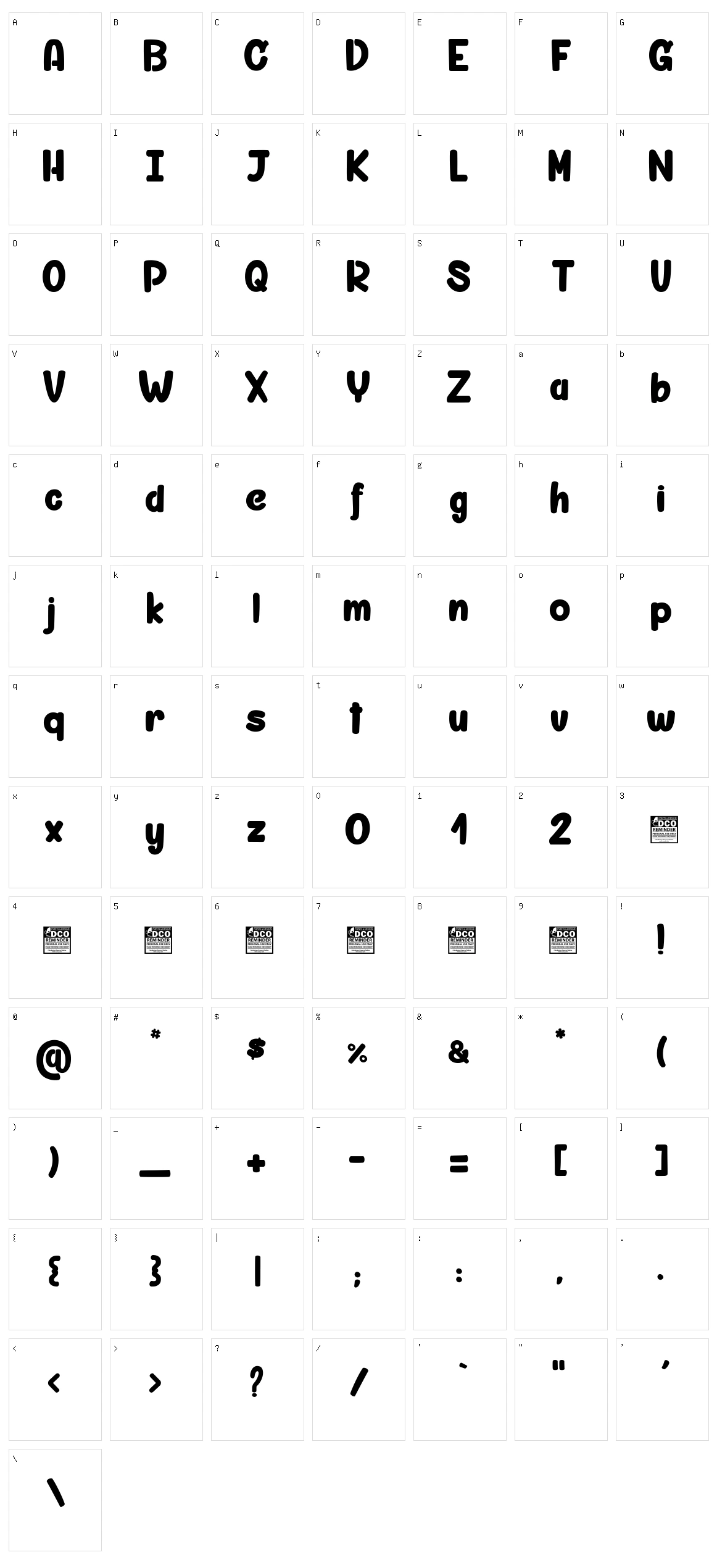 Uniflex Character Set
