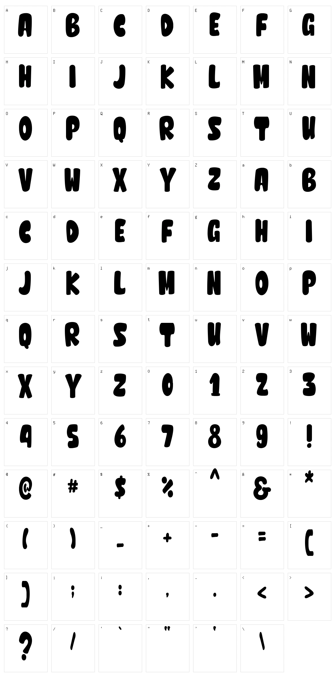 Valkids Character Set
