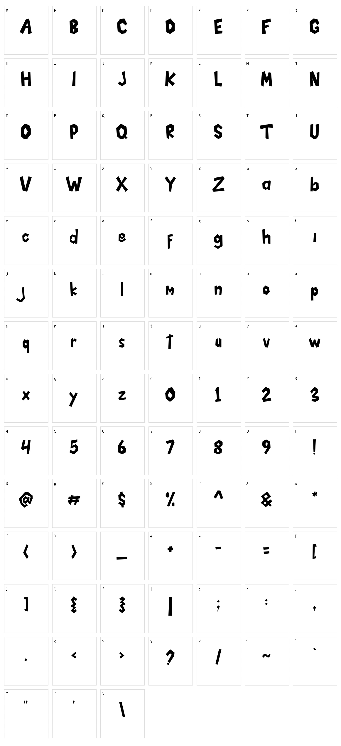 Vimland Character Set