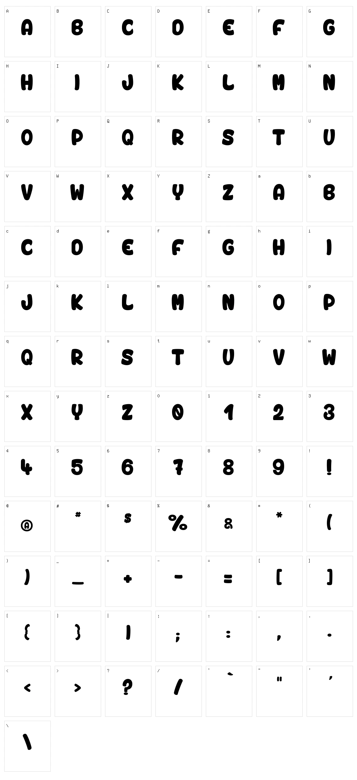 Vinegar Stroke Character Set