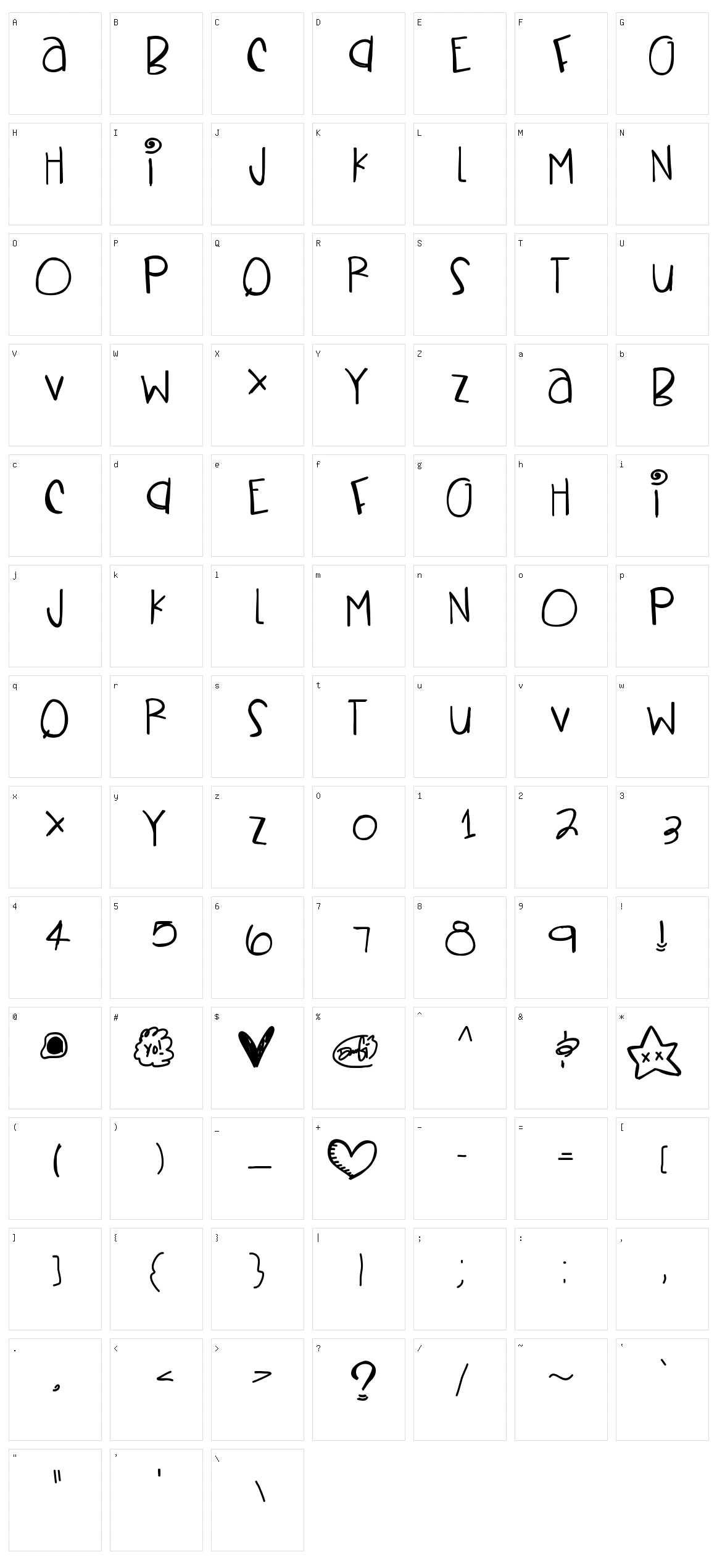 Vital Sighns Character Set