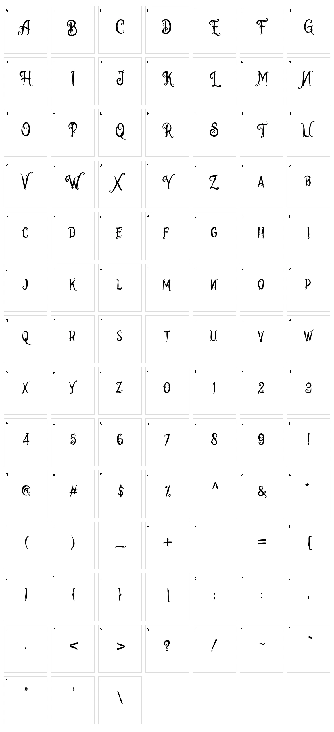 Hallodeer Character Set