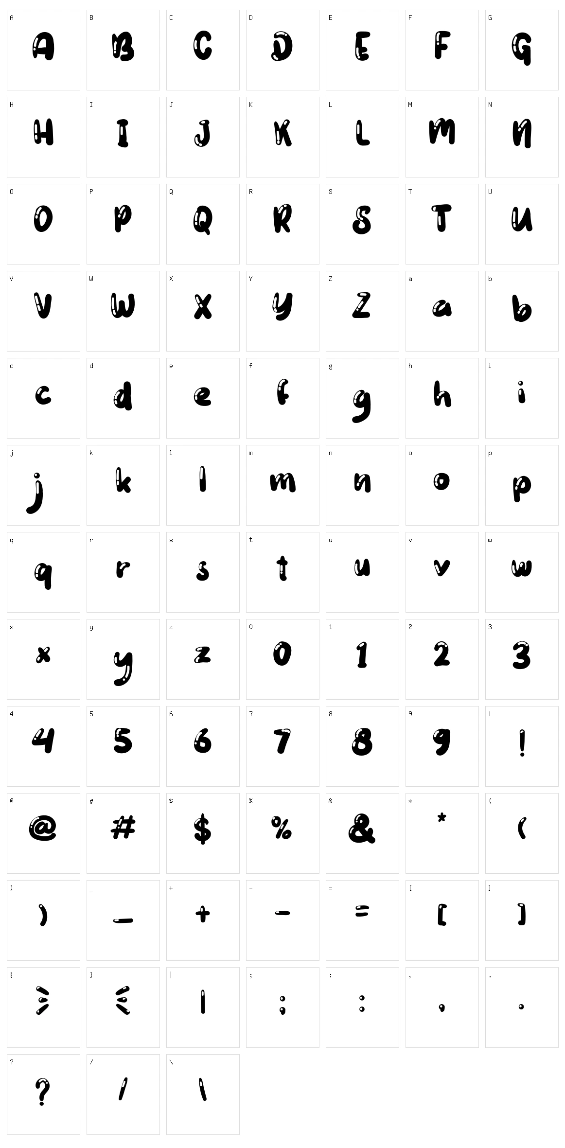 Wadaw Mania Character Set