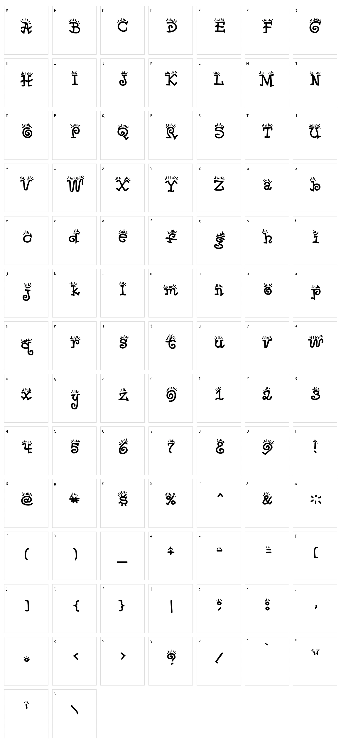 Waker Character Set