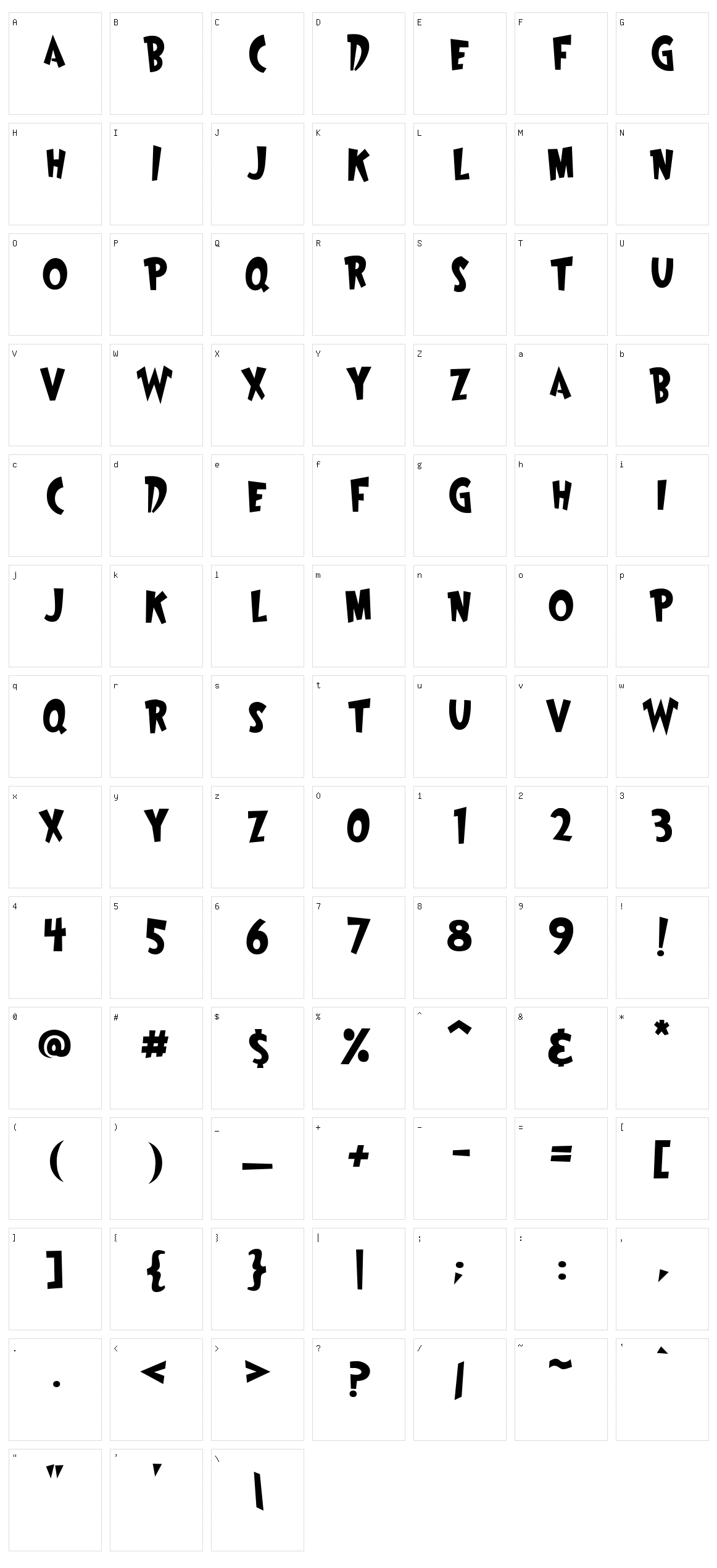 Wayoshi Character Set