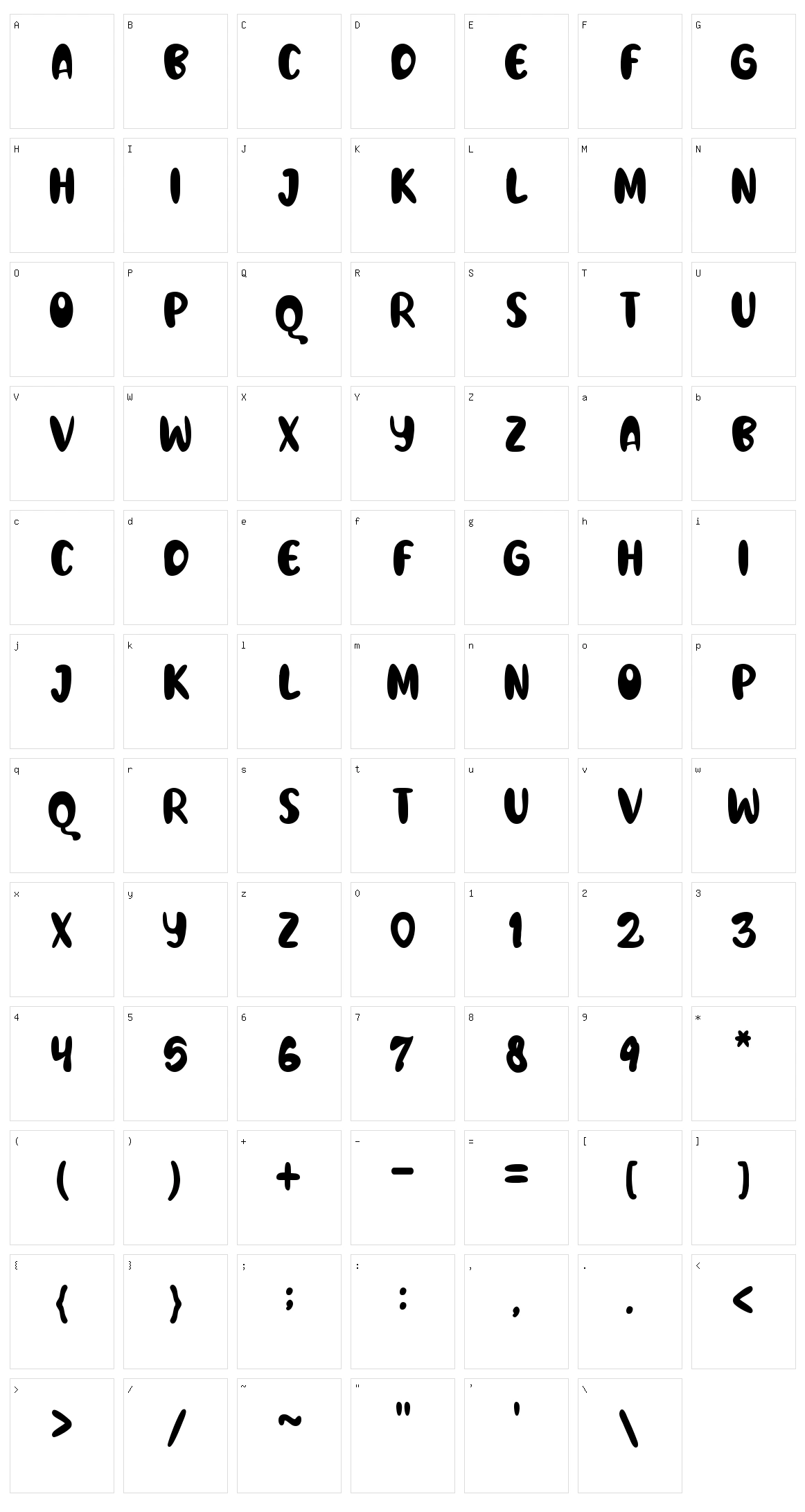White Qwarto Character Set