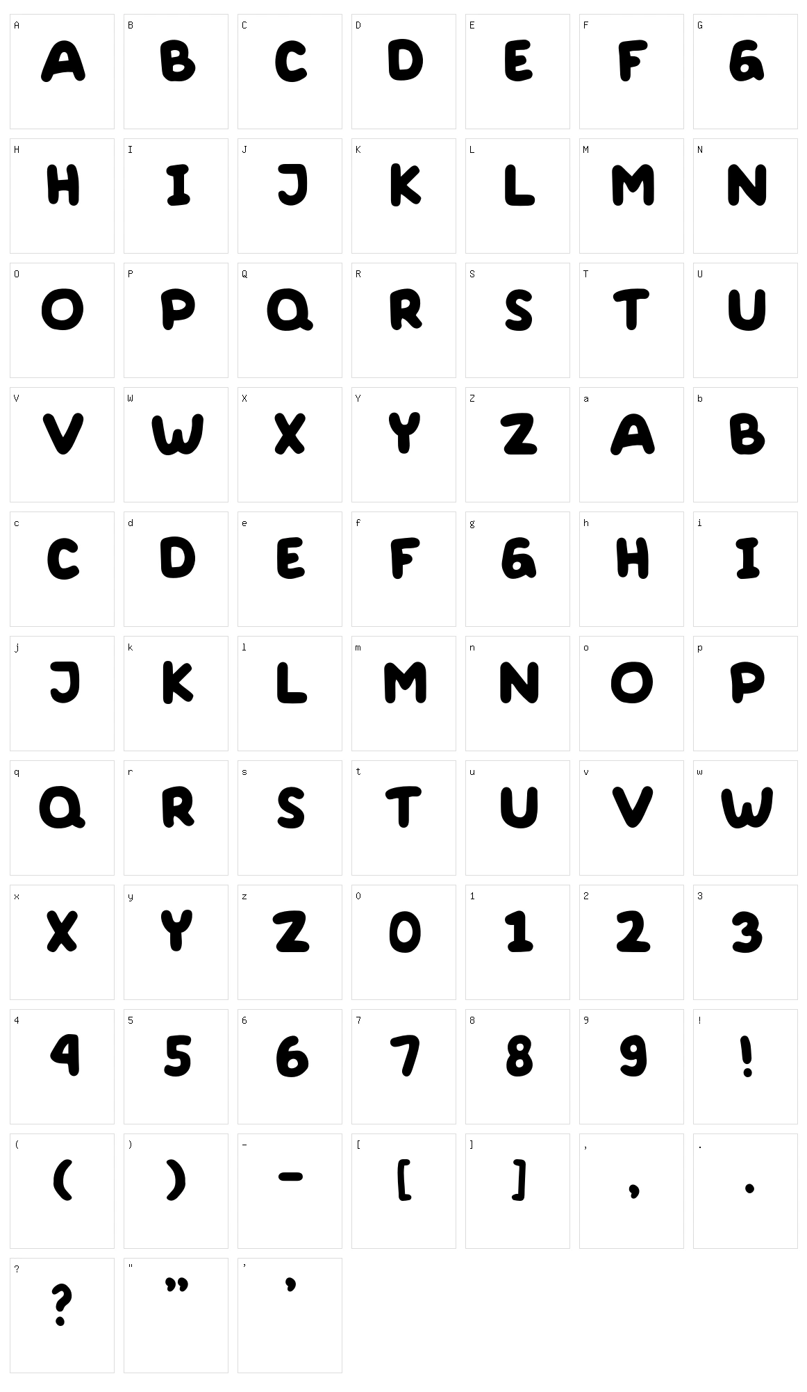 Widound Character Set