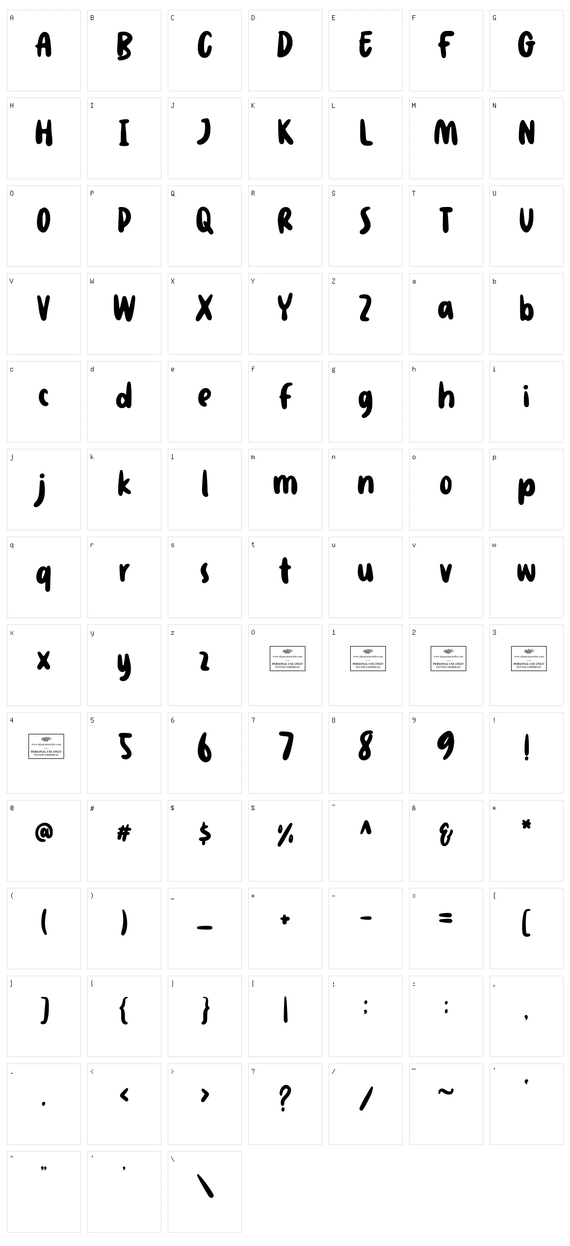 Windsurf Character Set