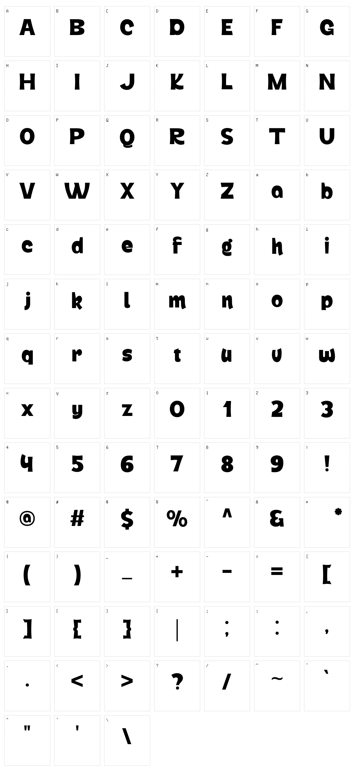 Winear Character Set