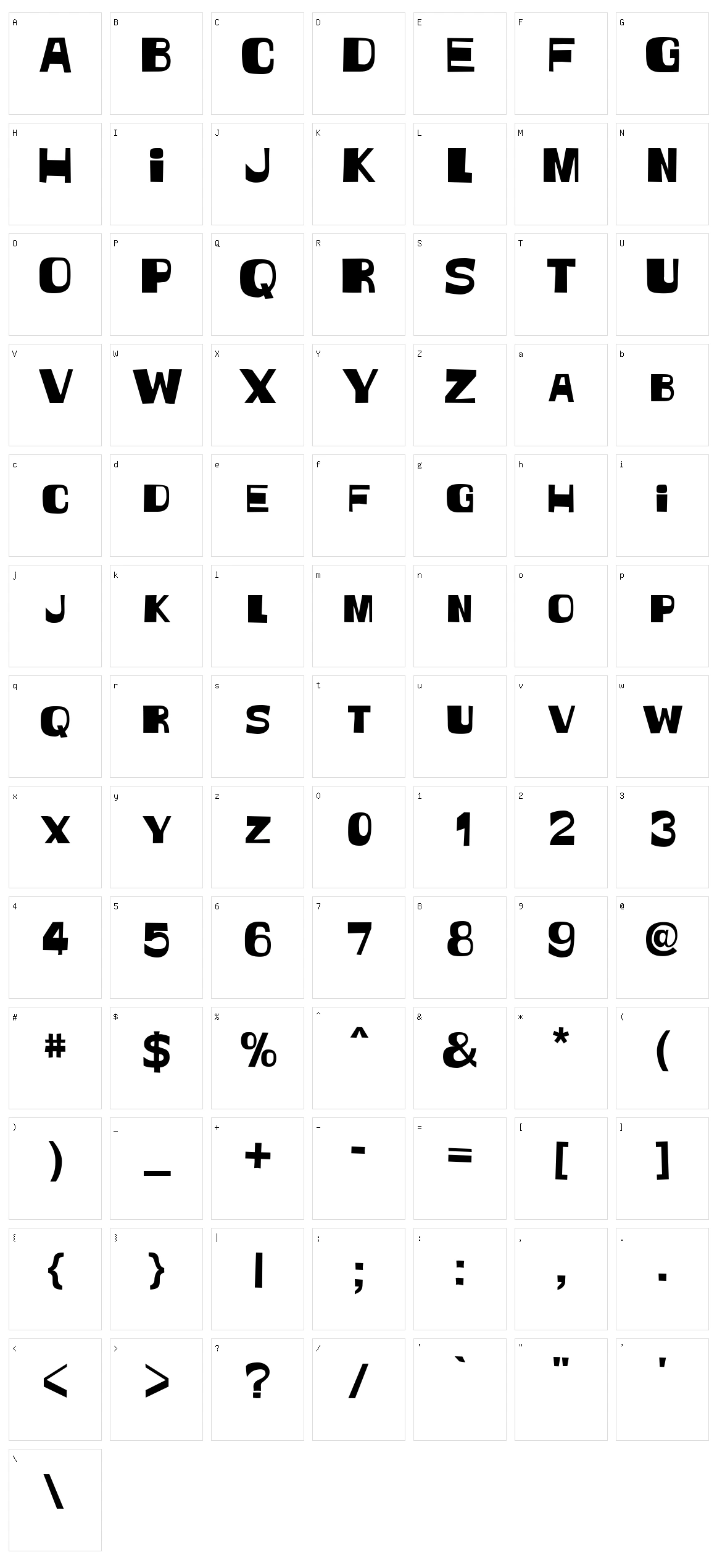 Witless Character Set