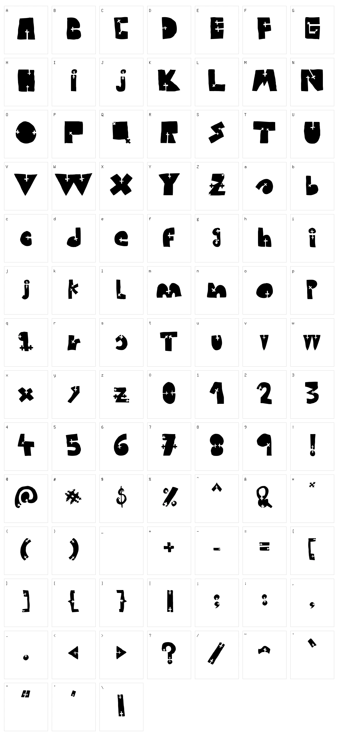 Woodcutter Cross Character Set
