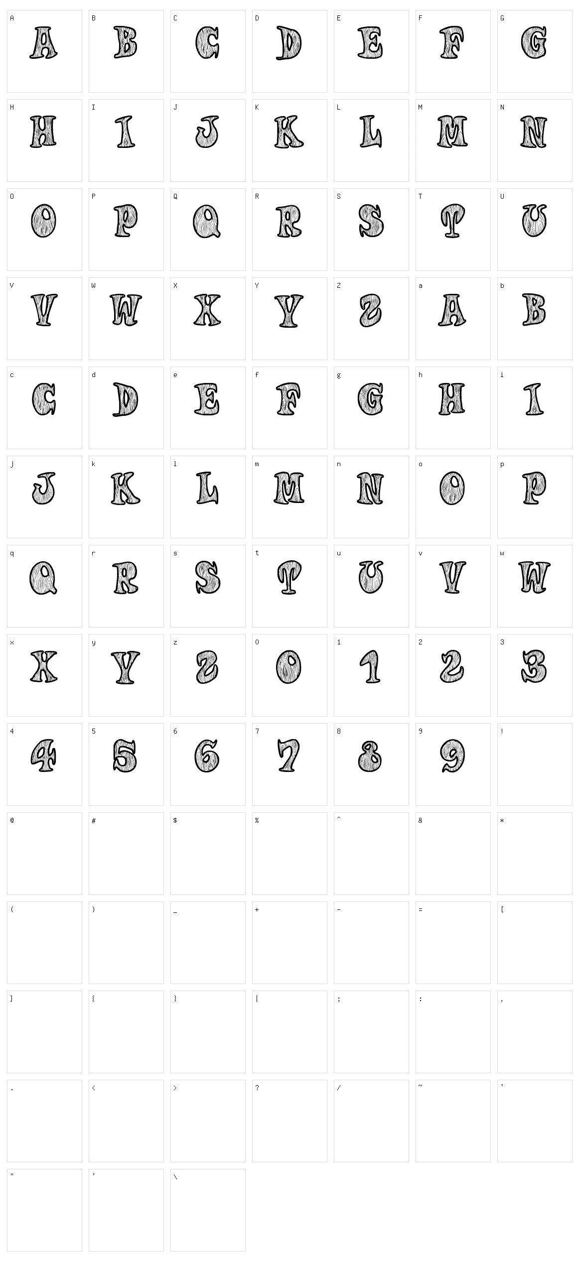 Woodys Character Set