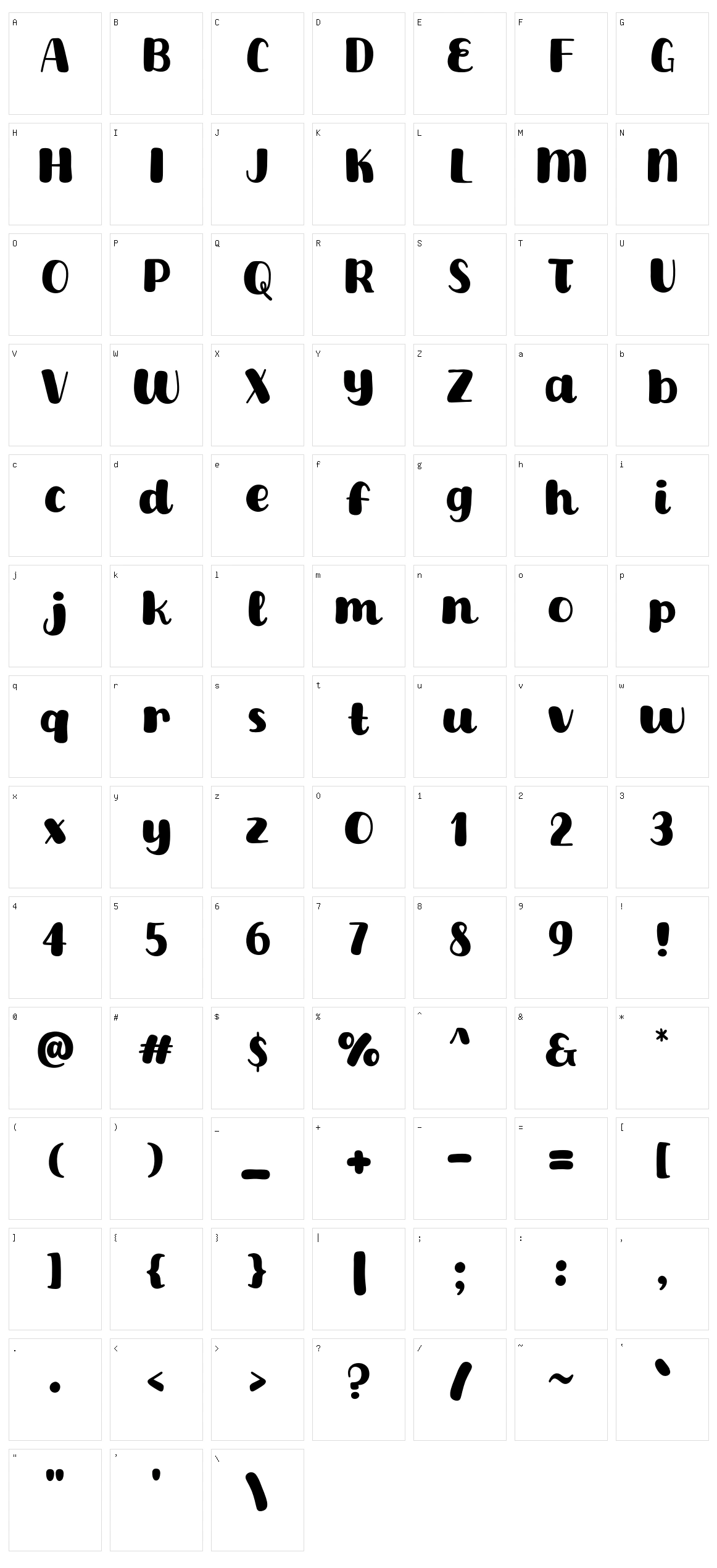 Xmas Show Character Set