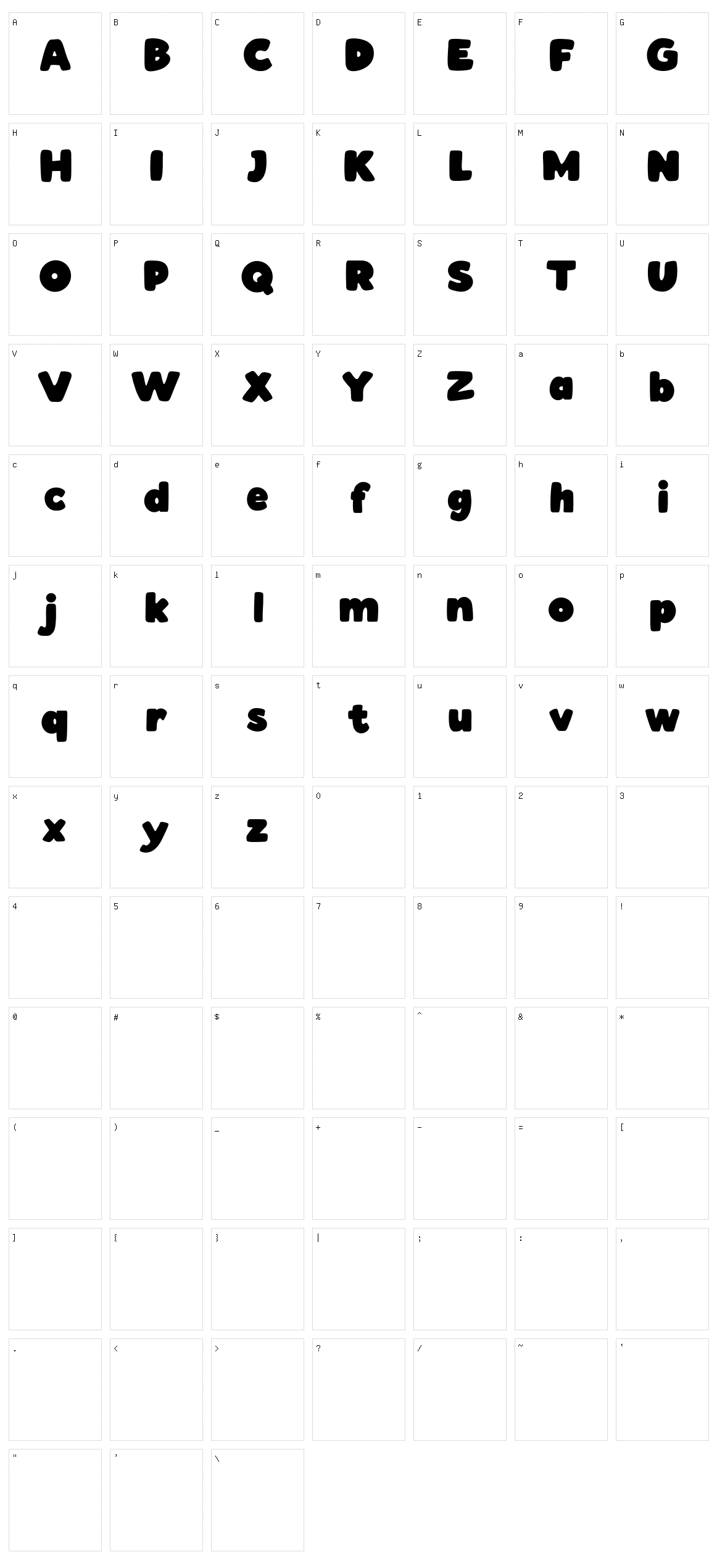 Xylomylo Character Set