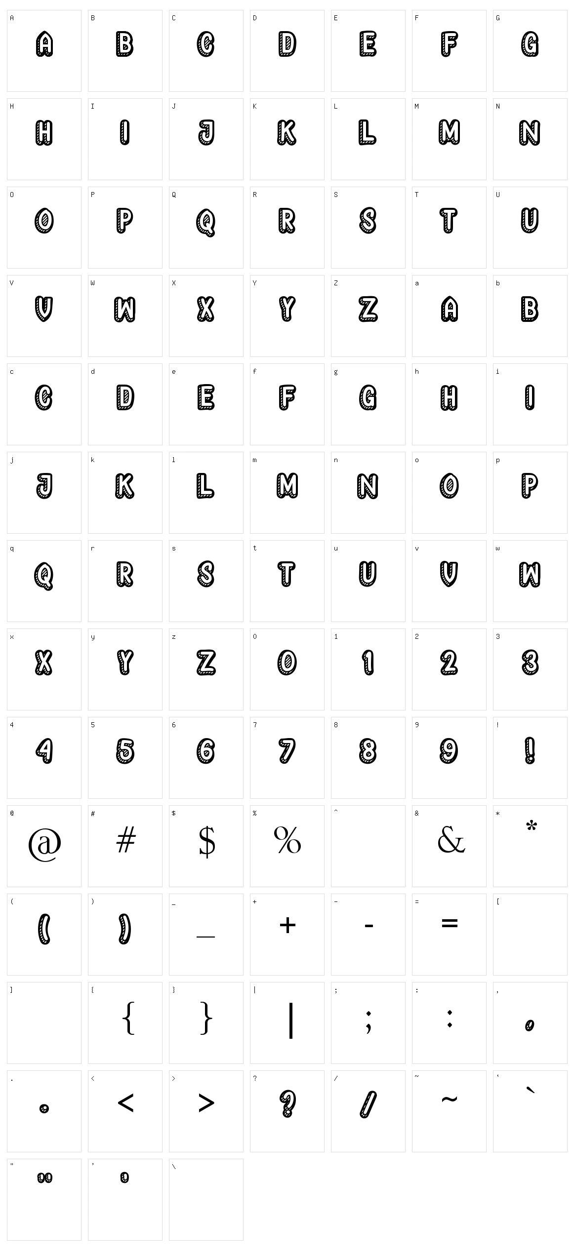 Yagitudeh Character Set