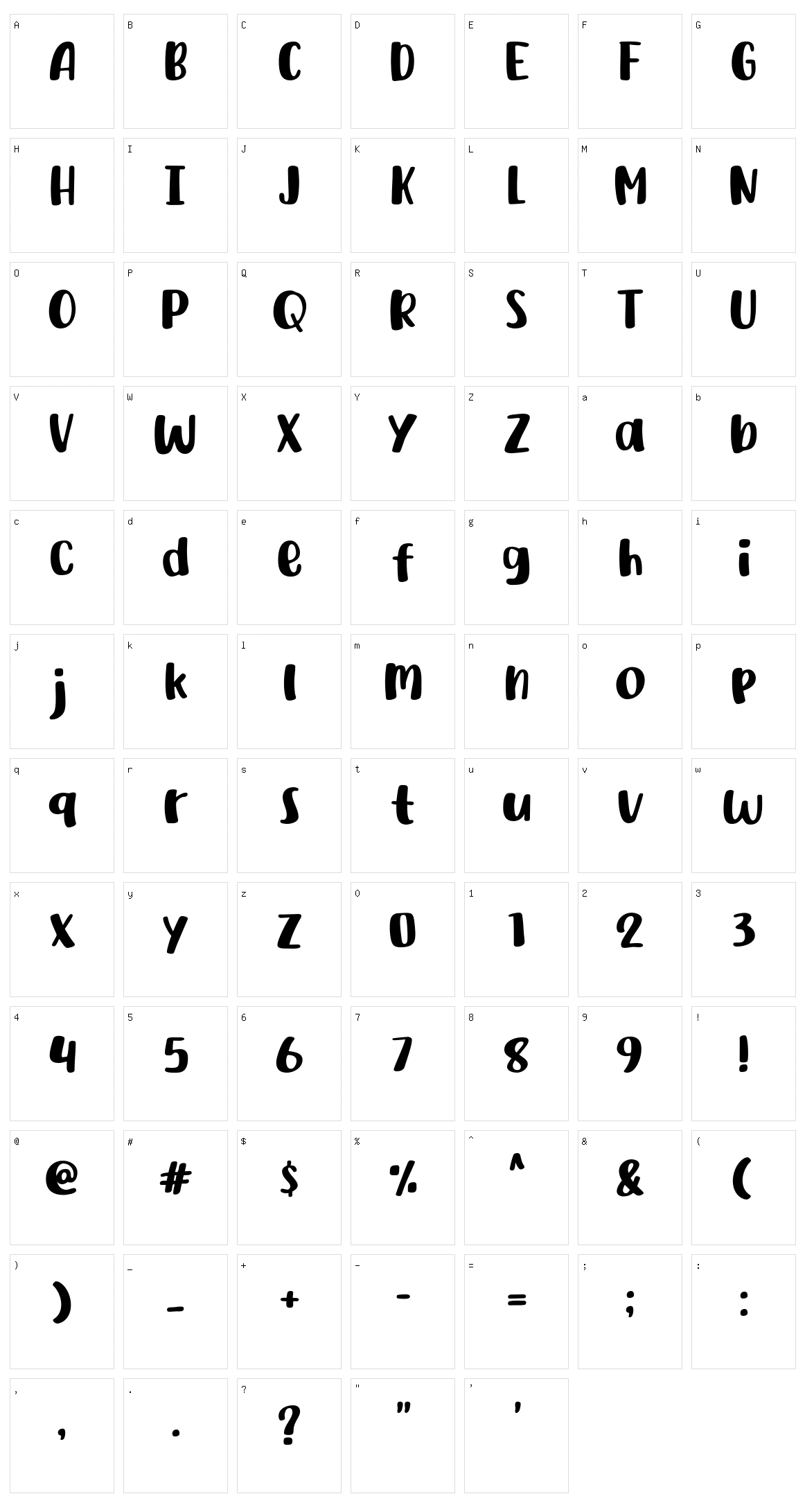 Yellow Style Character Set