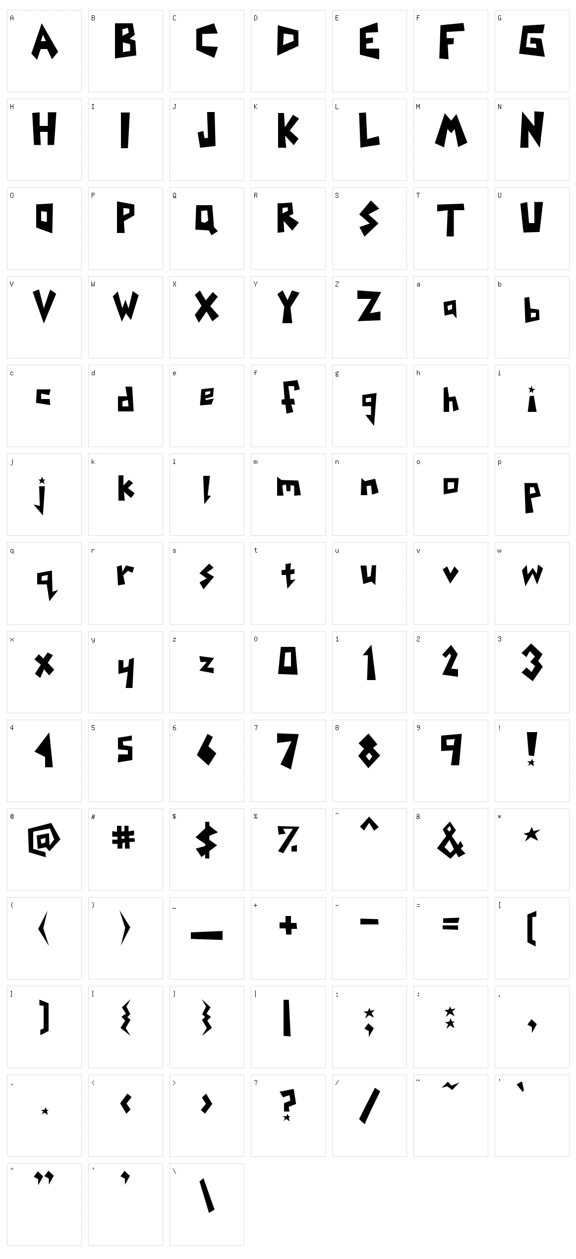 Yoinks Character Set