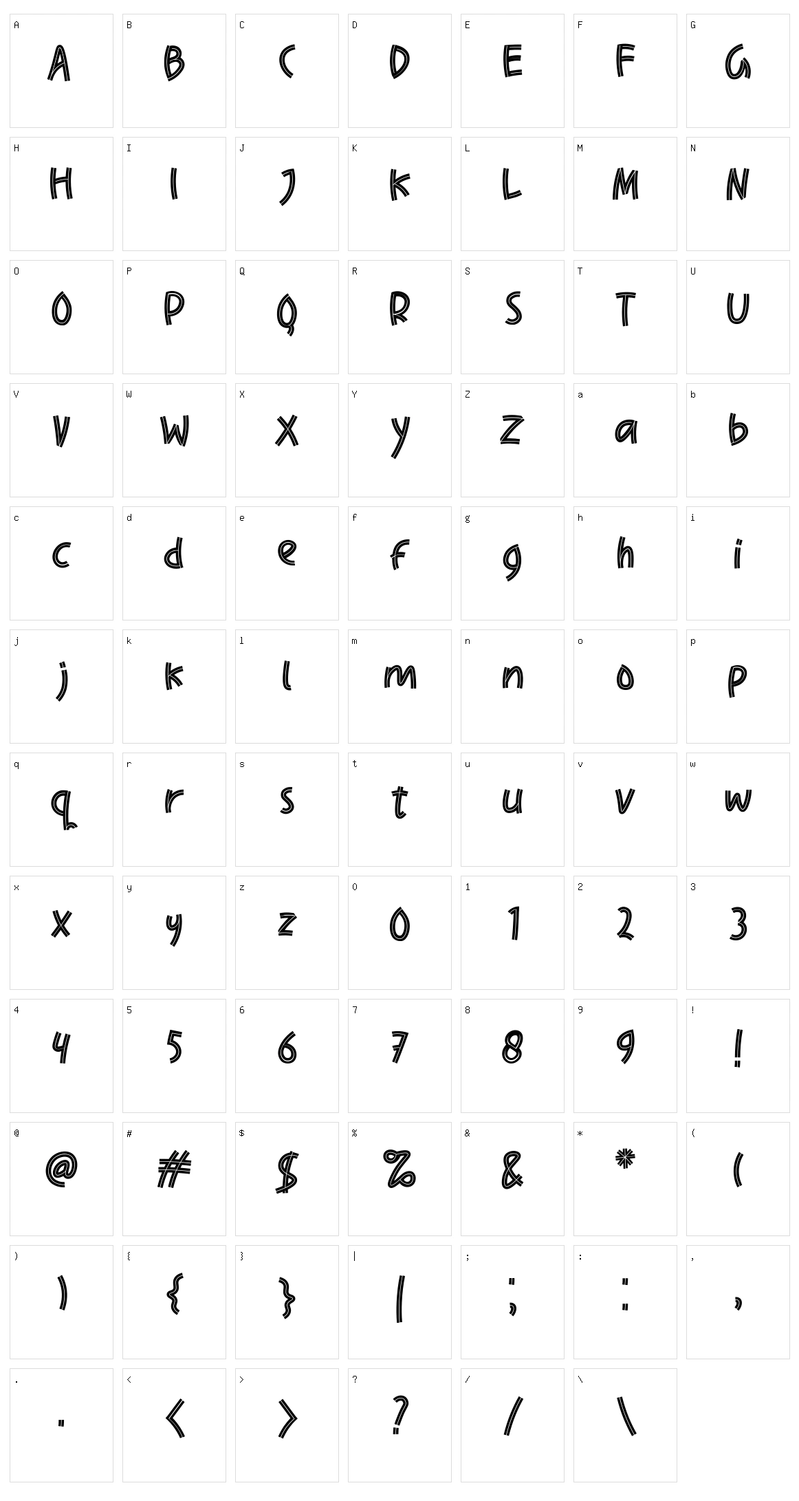 Yumna Character Set
