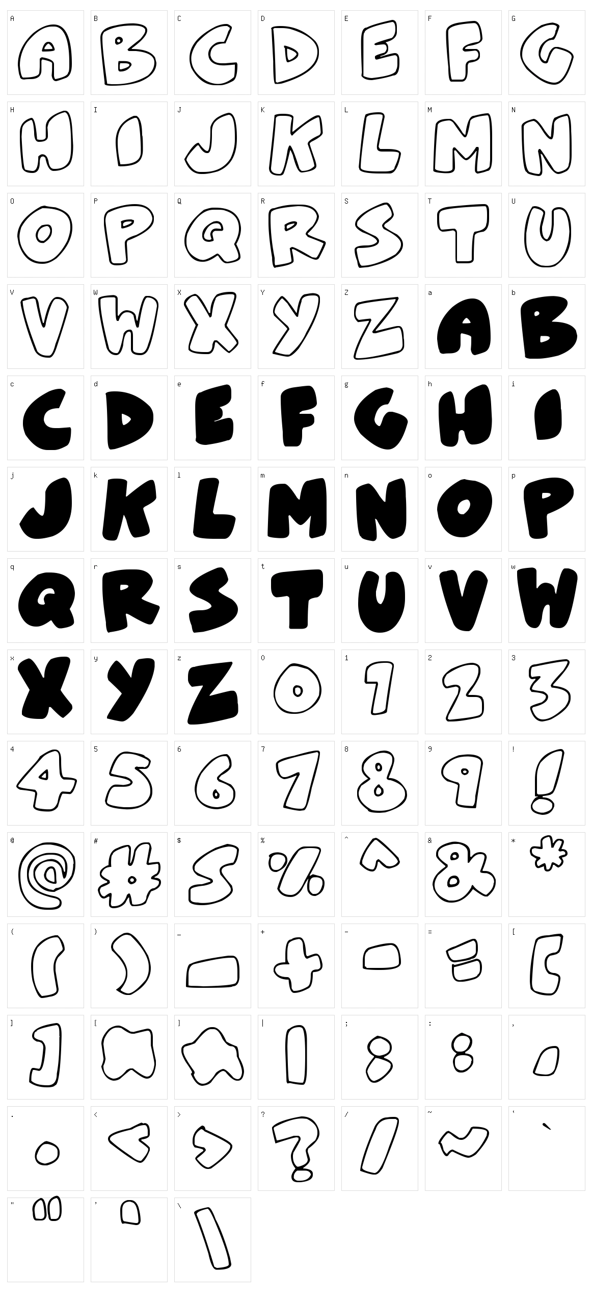 Zebra Blobs Character Set