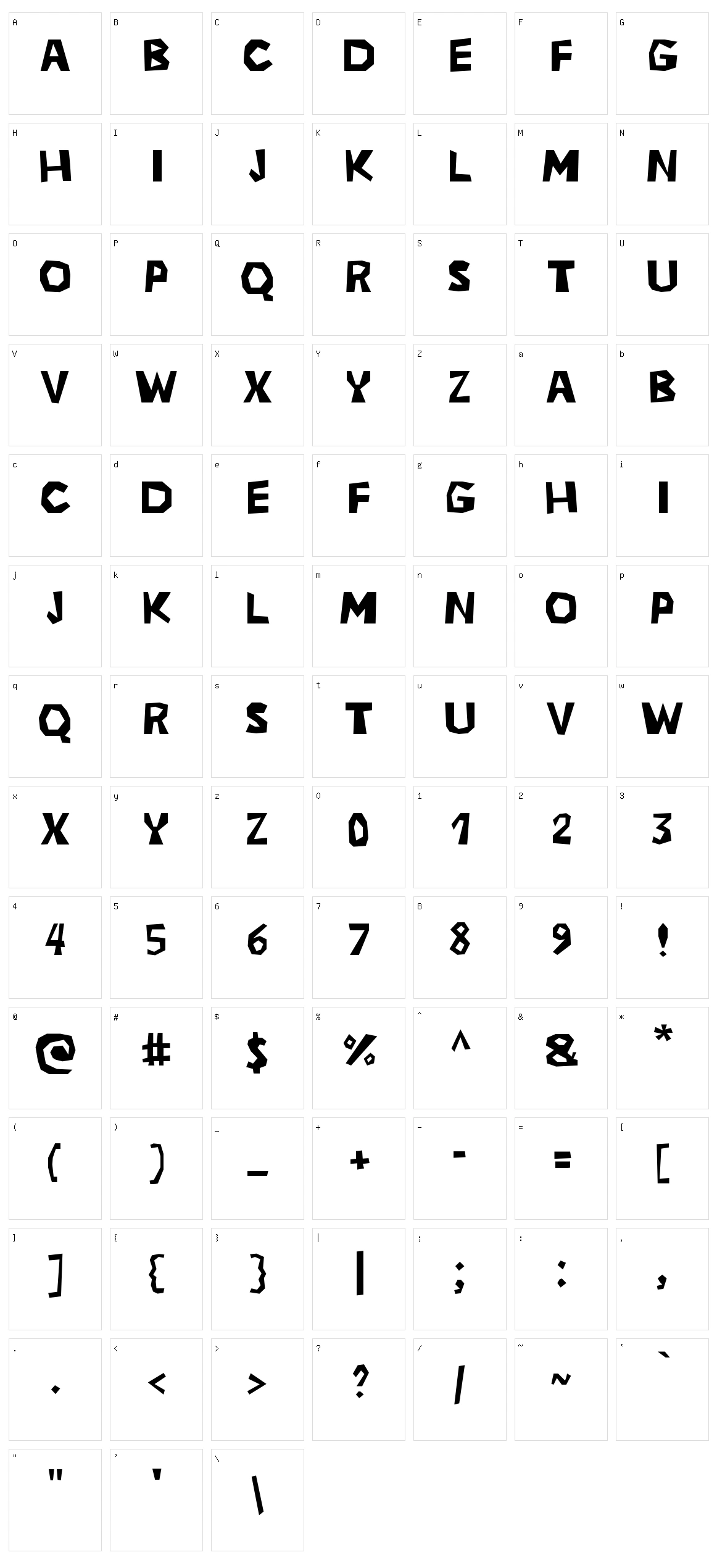 Zero Cool Character Set