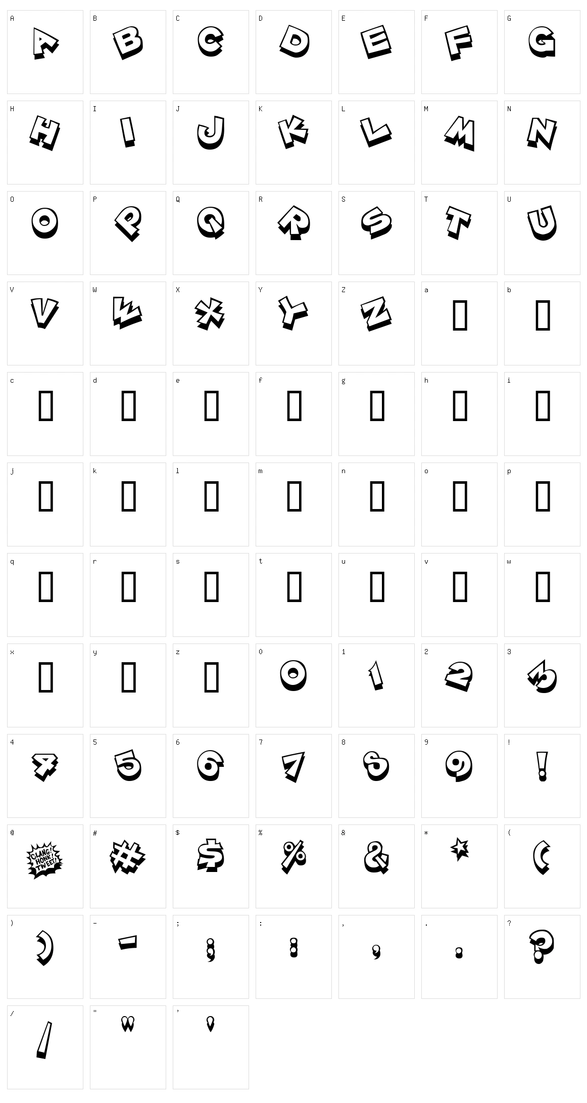 ZoinkFat Character Set