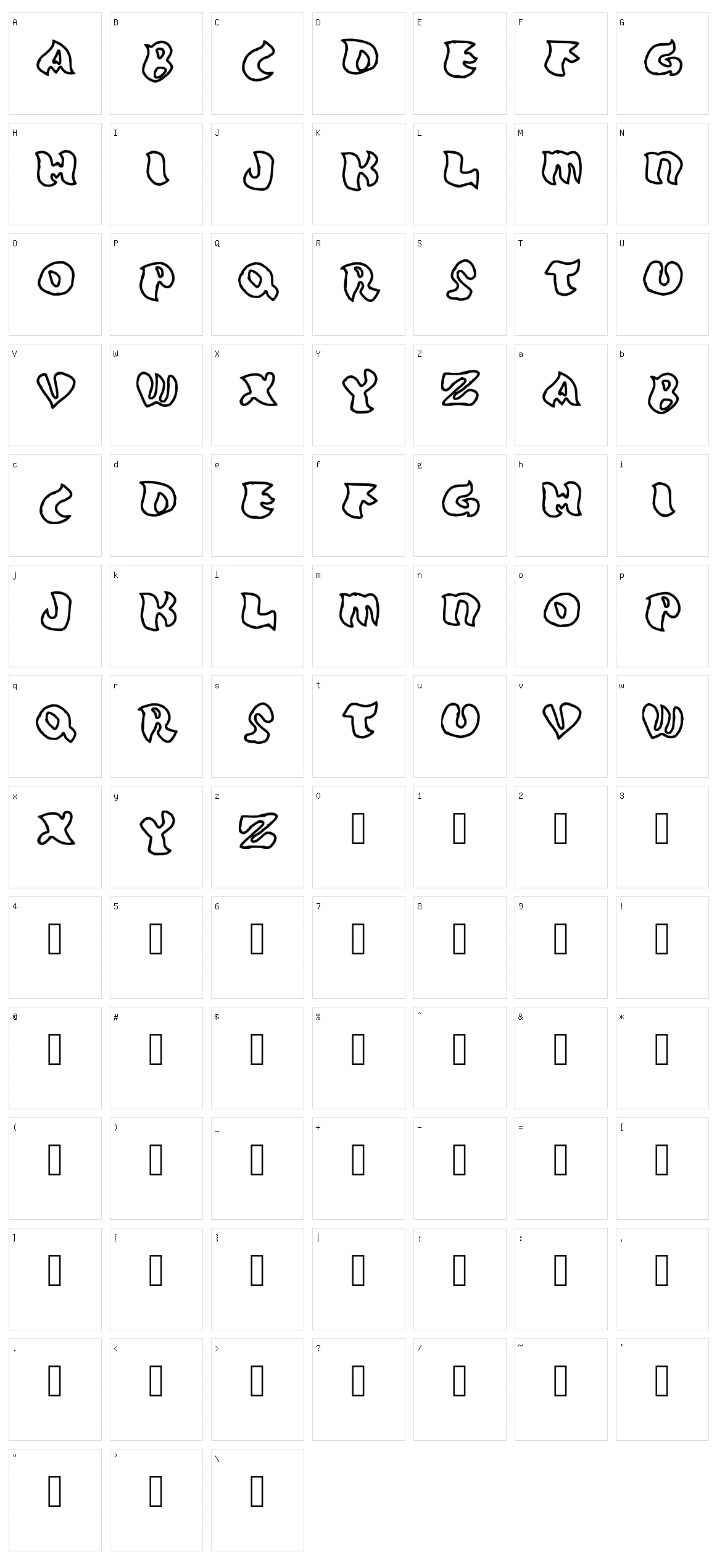 Grafo outline Character Set