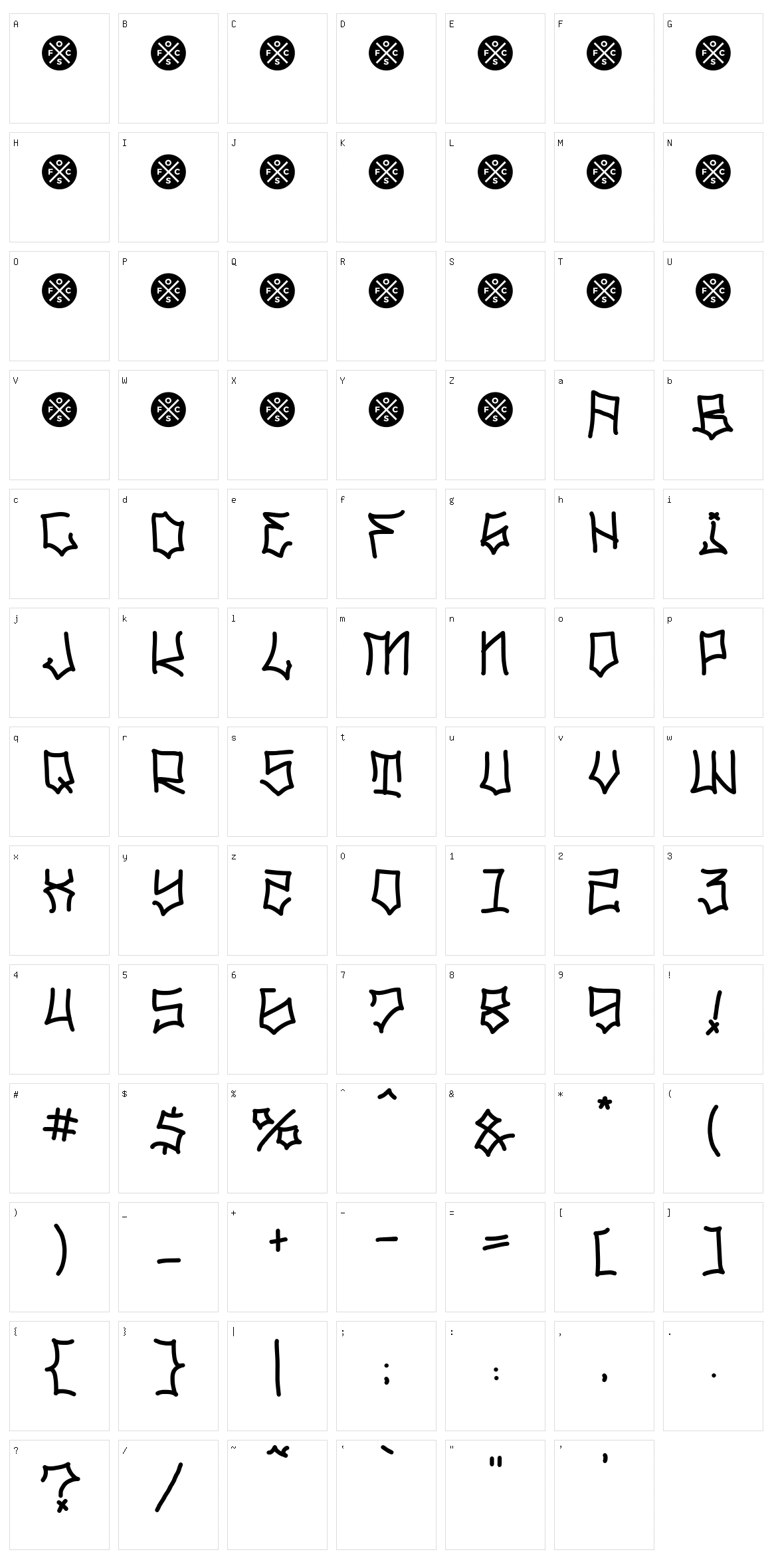 Graf Script Character Set