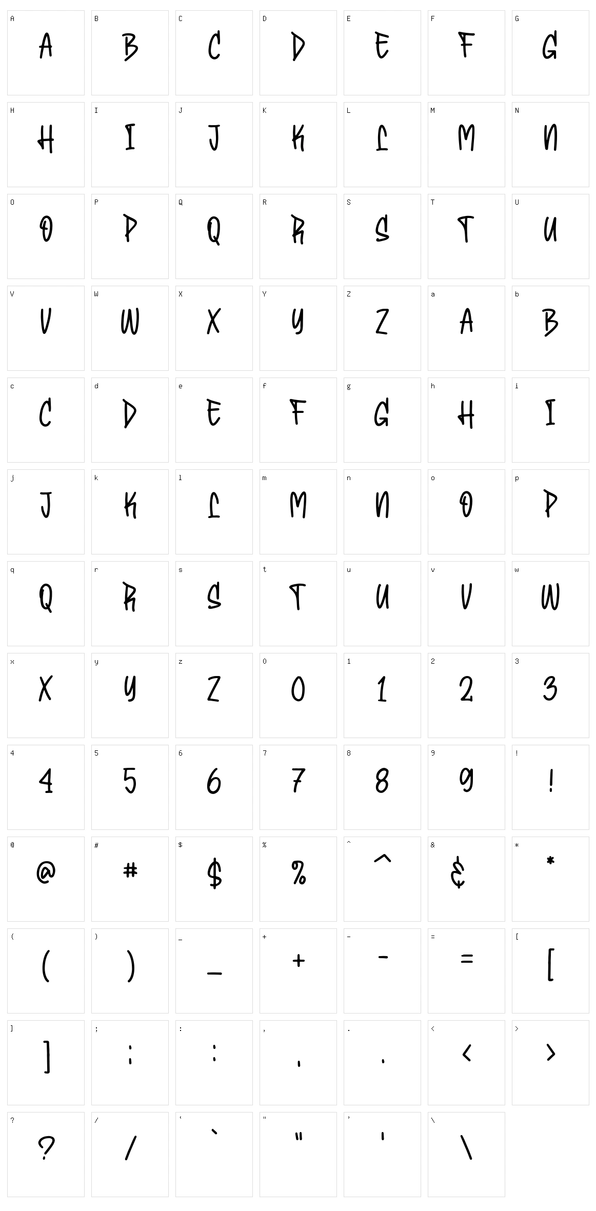 Bembies Character Set