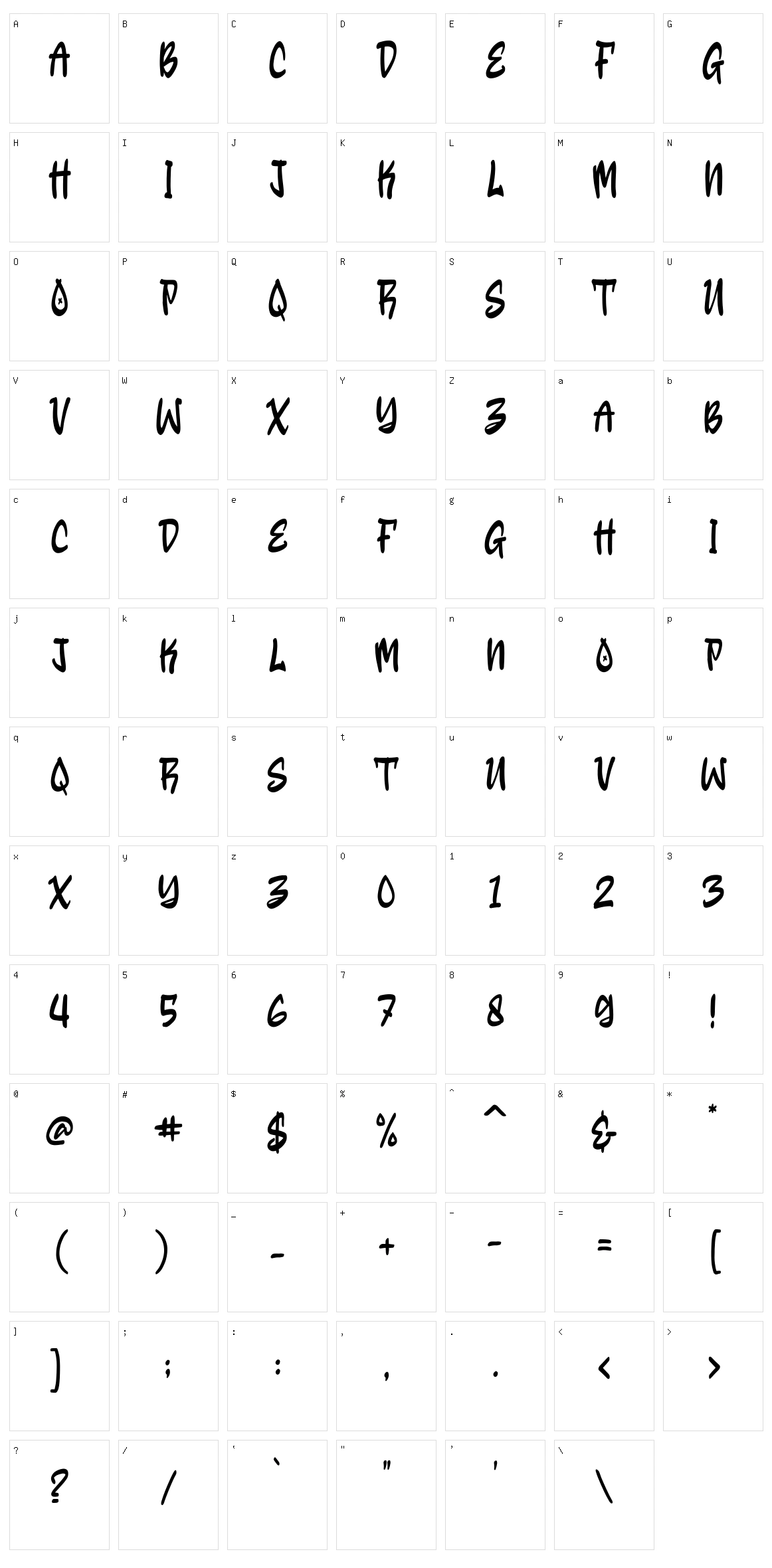 Restown Character Set