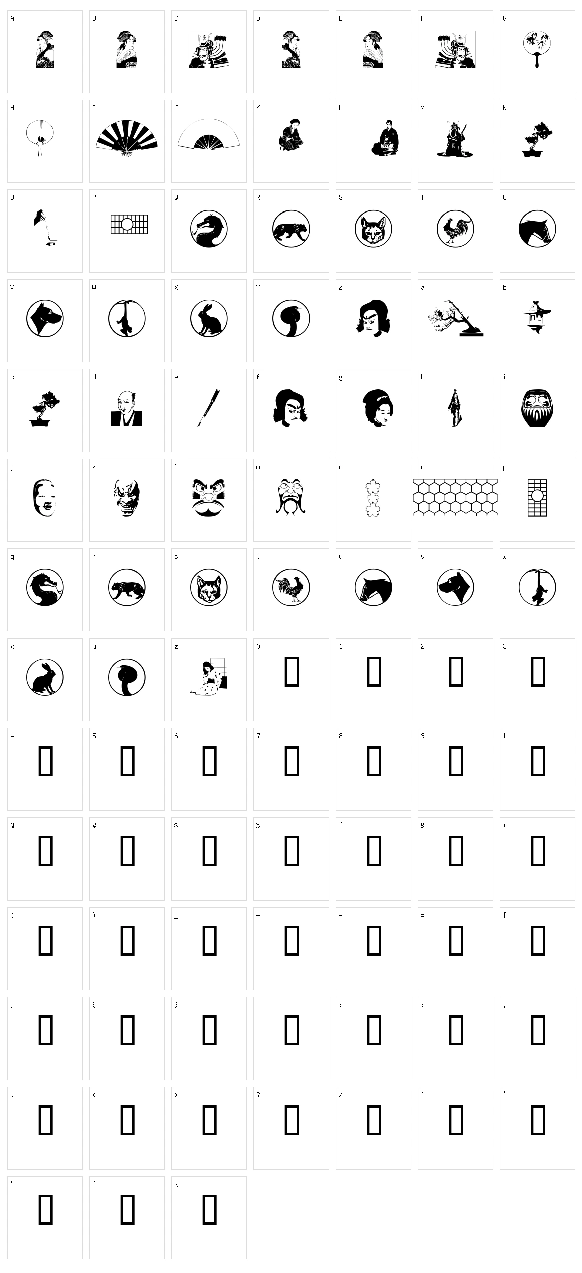 Asian Dings  Character Set