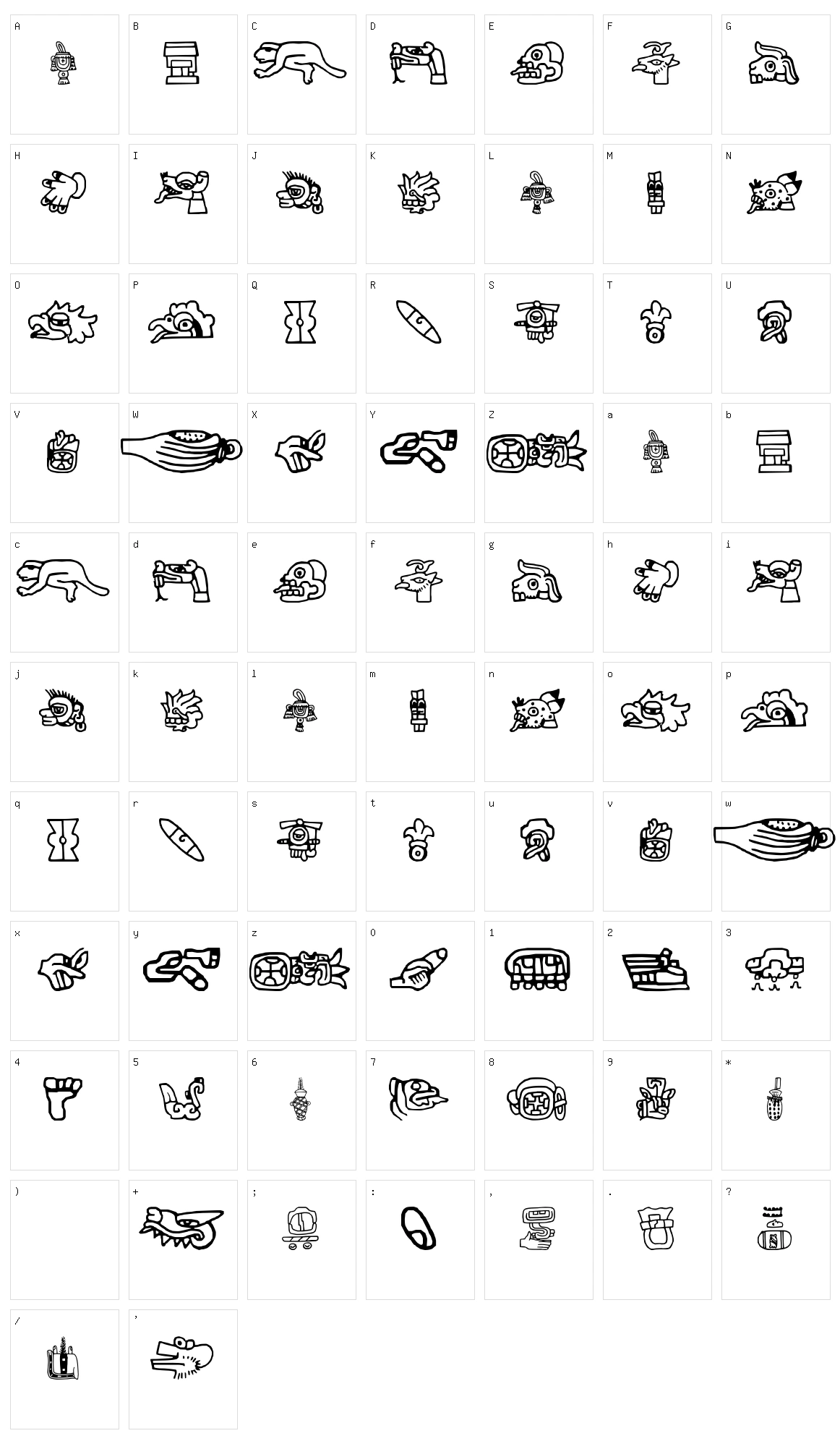 aztec  Character Set