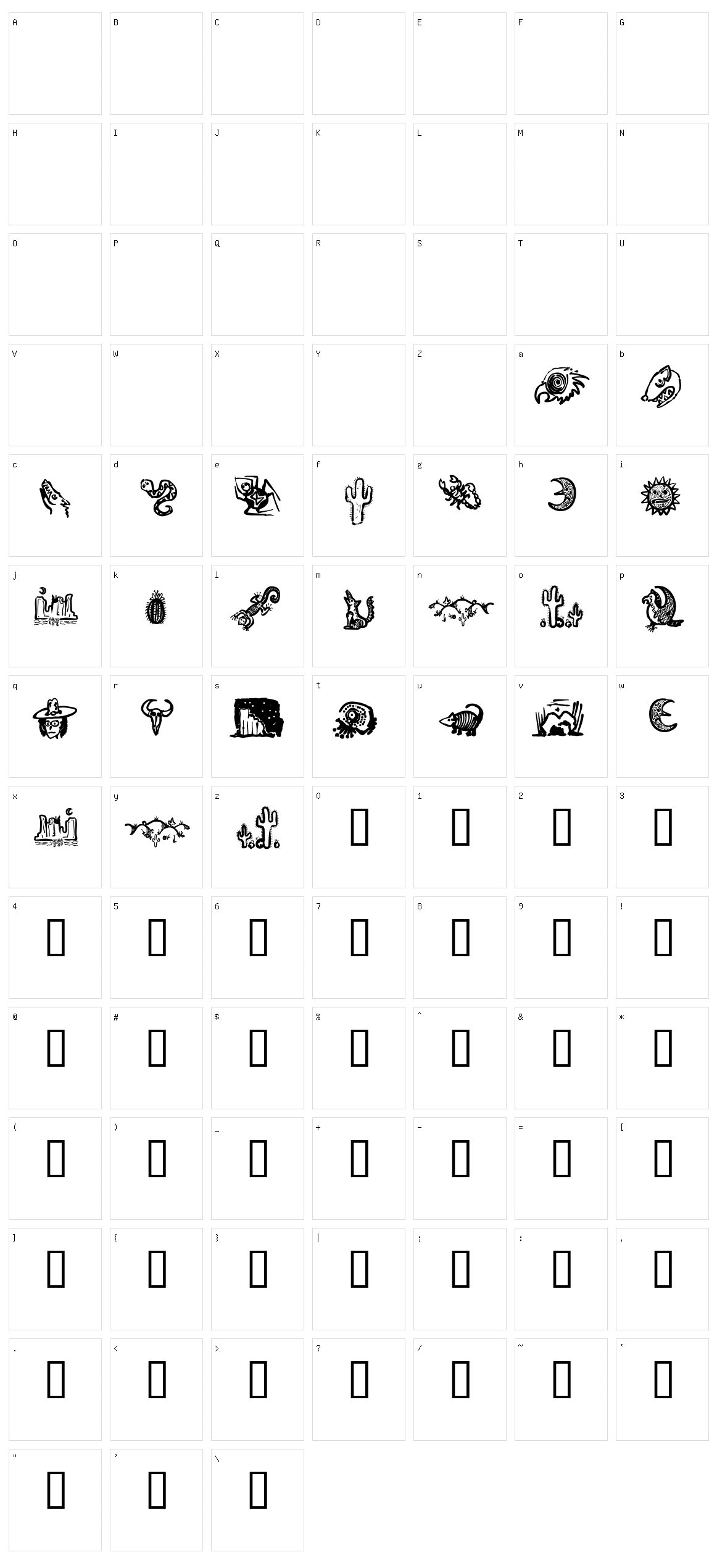 Death Valley Dingbats  Character Set