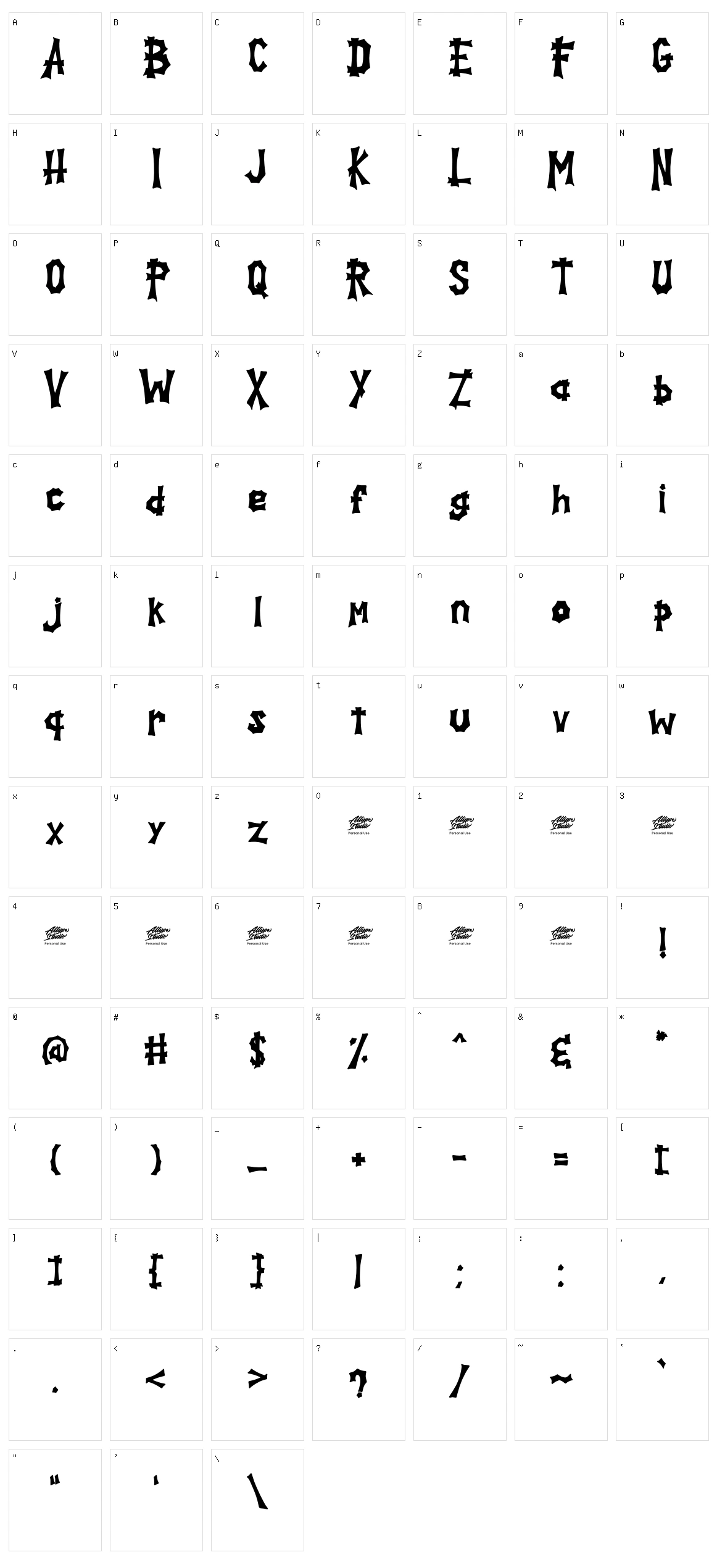 Spooky Hill Character Set