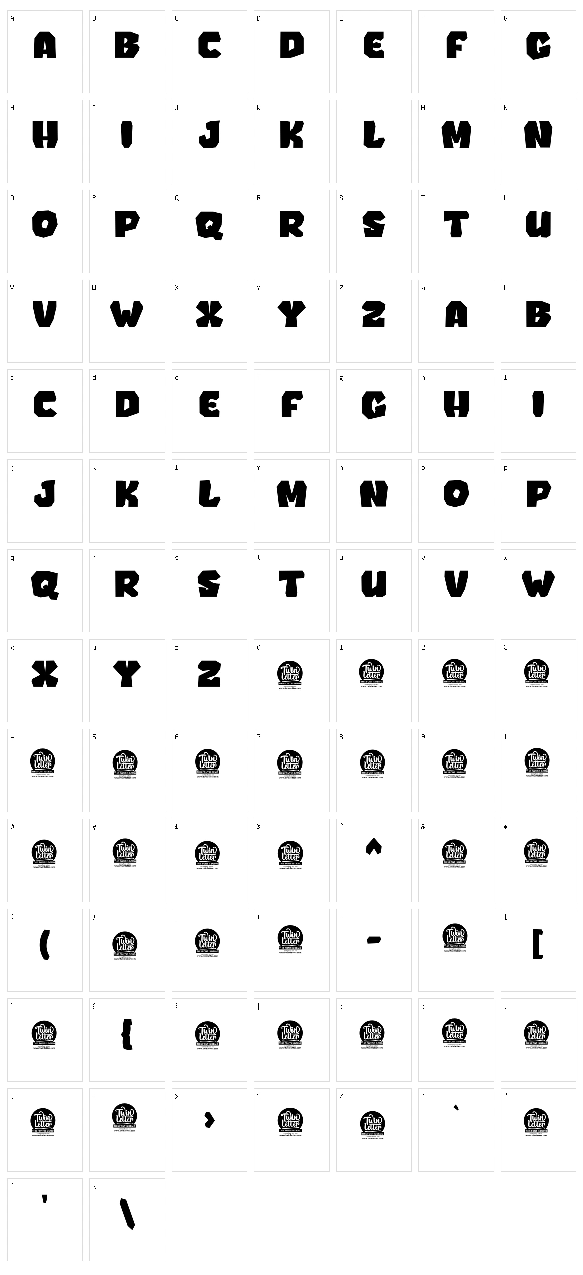 Bonkard Character Set