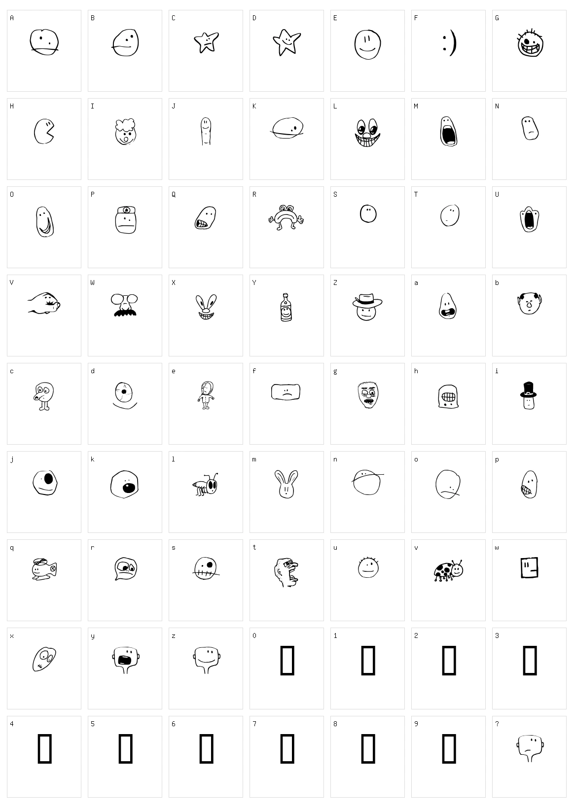 Tombats Smilies  Character Set