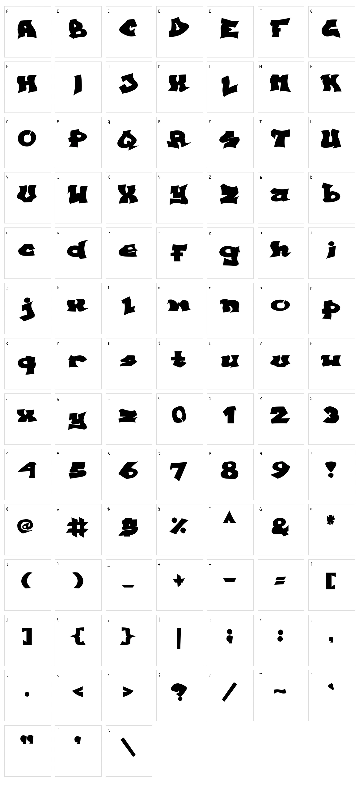 Willy Character Set