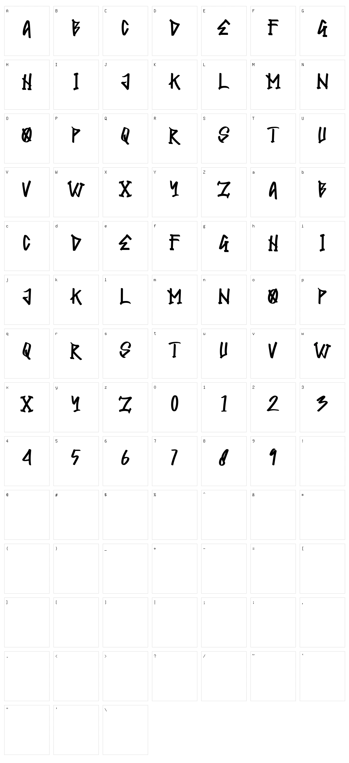 High Lamp Character Set