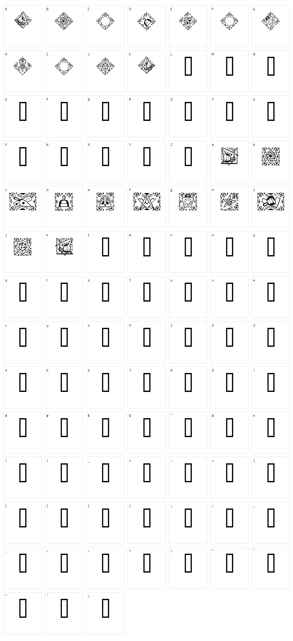 Masonic  Character Set