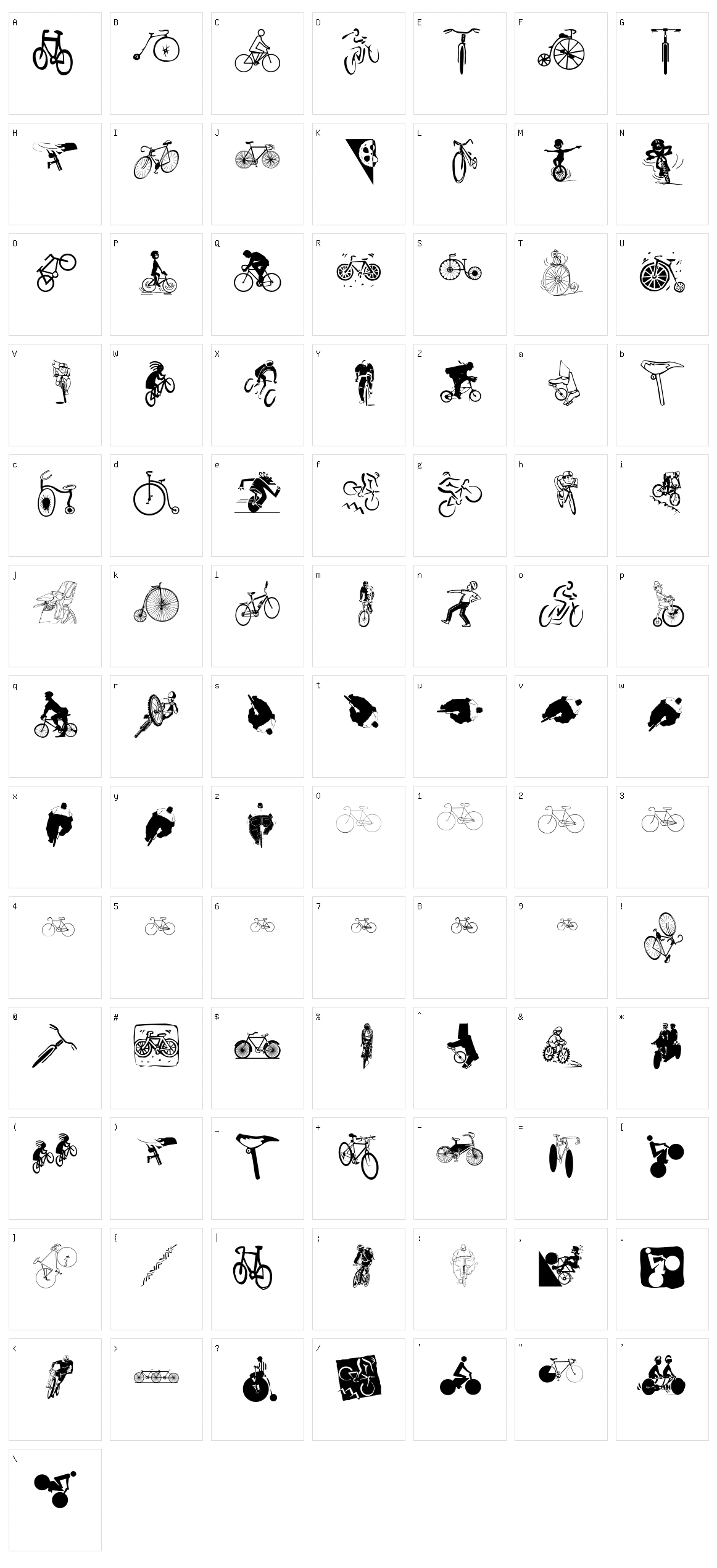 Cycling  Character Set