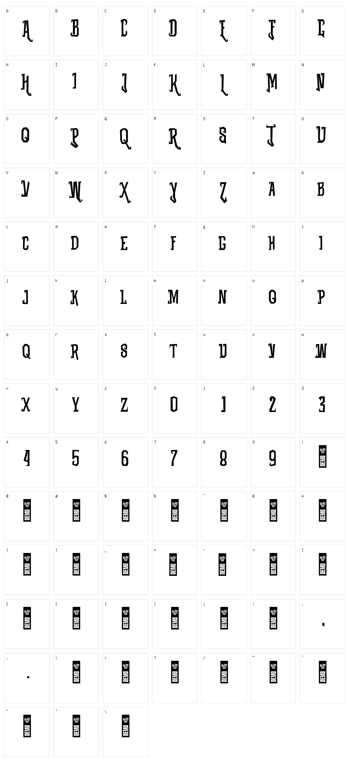 Wolfa Character Set